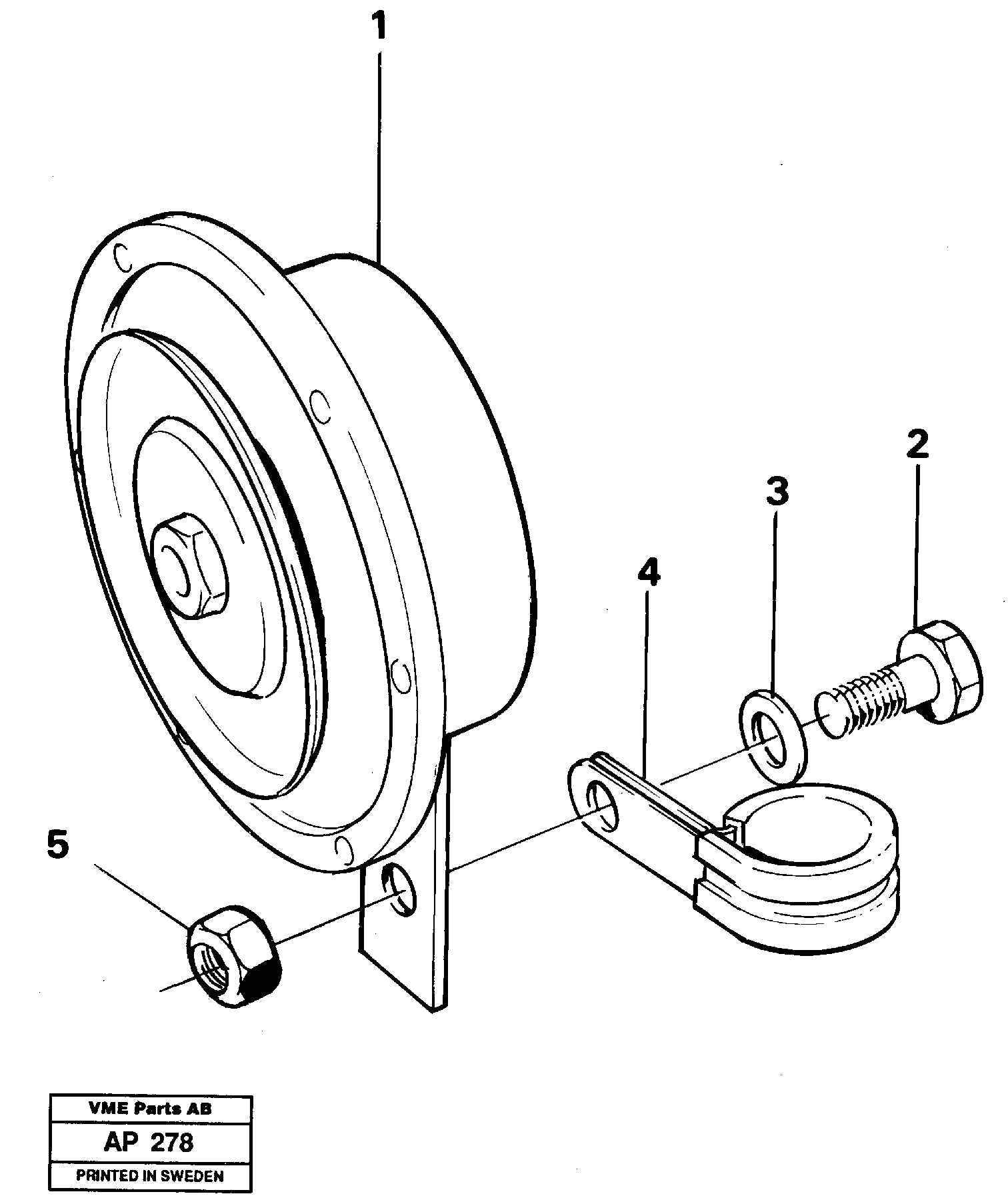 Схема запчастей Volvo L120C - 15218 Compressor horn L120C VOLVO BM VOLVO BM L120C SER NO - 11318