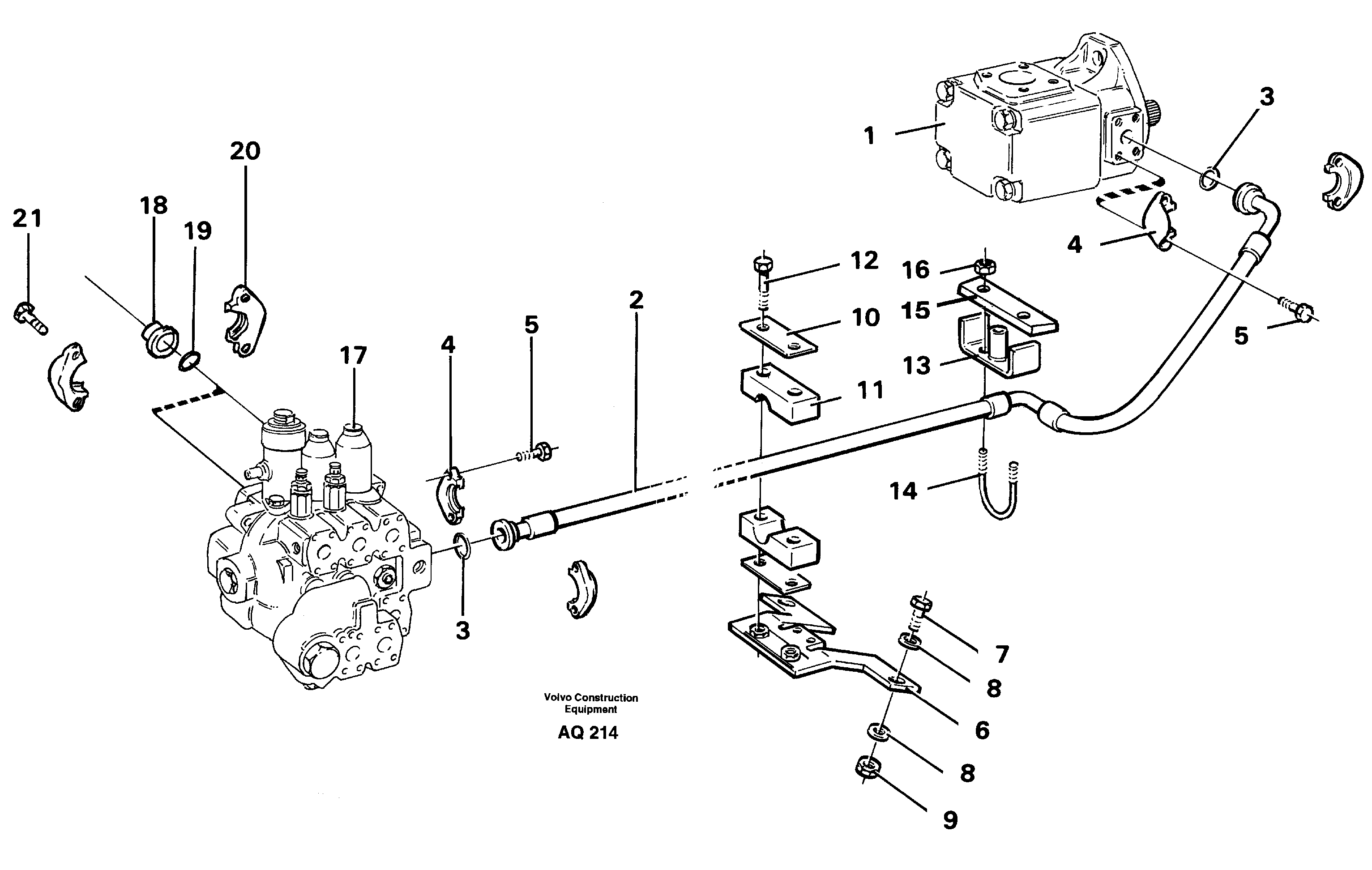 Схема запчастей Volvo L120C - 56663 Hydraulic system Feed line L120C S/N 11319-SWE, S/N 61677-USA, S/N 70075-BRA