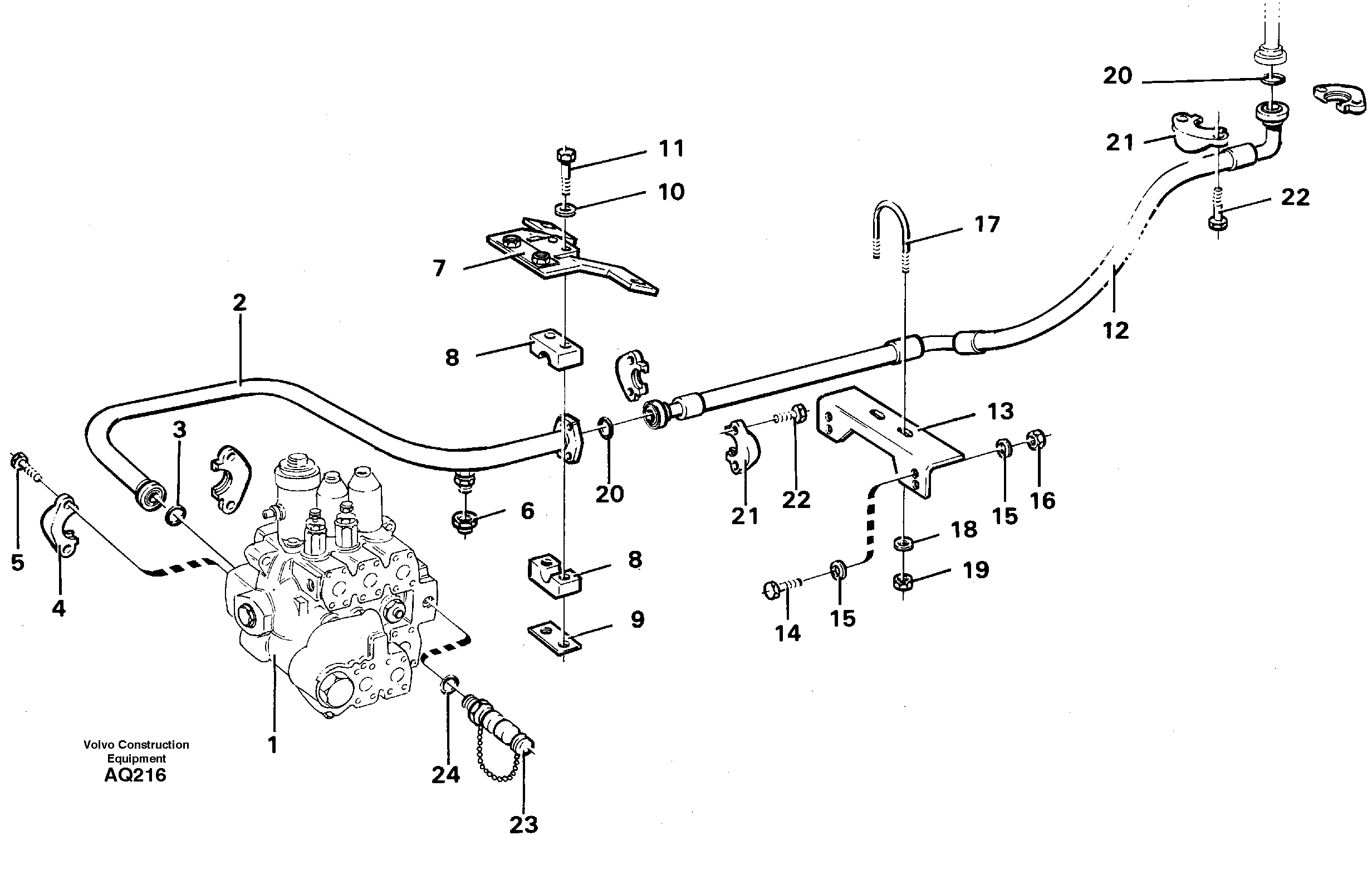 Схема запчастей Volvo L120C - 99636 Hydraulic system Return line L120C S/N 11319-SWE, S/N 61677-USA, S/N 70075-BRA