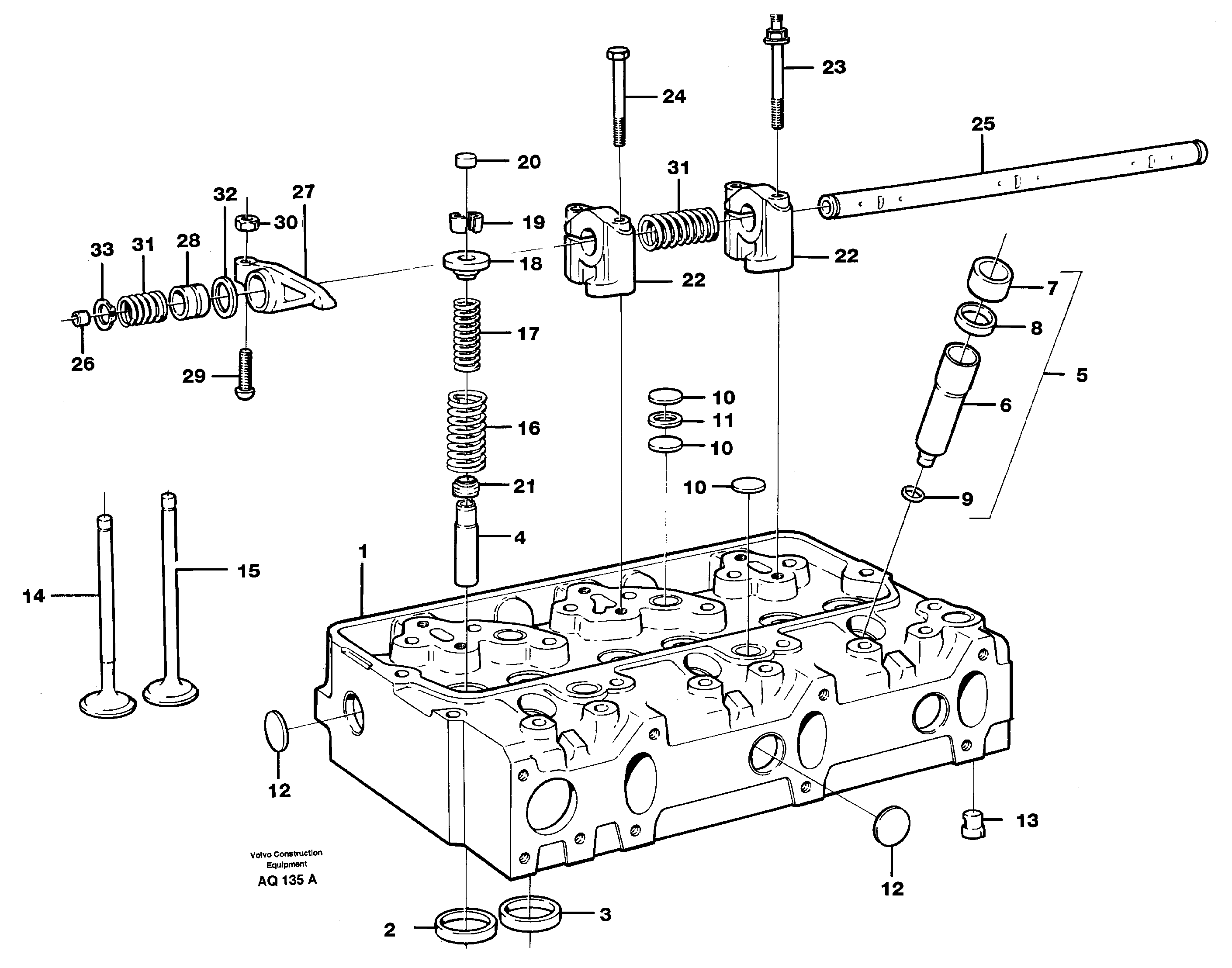 Схема запчастей Volvo L120C - 21327 Головка блока цилиндров L120C S/N 11319-SWE, S/N 61677-USA, S/N 70075-BRA