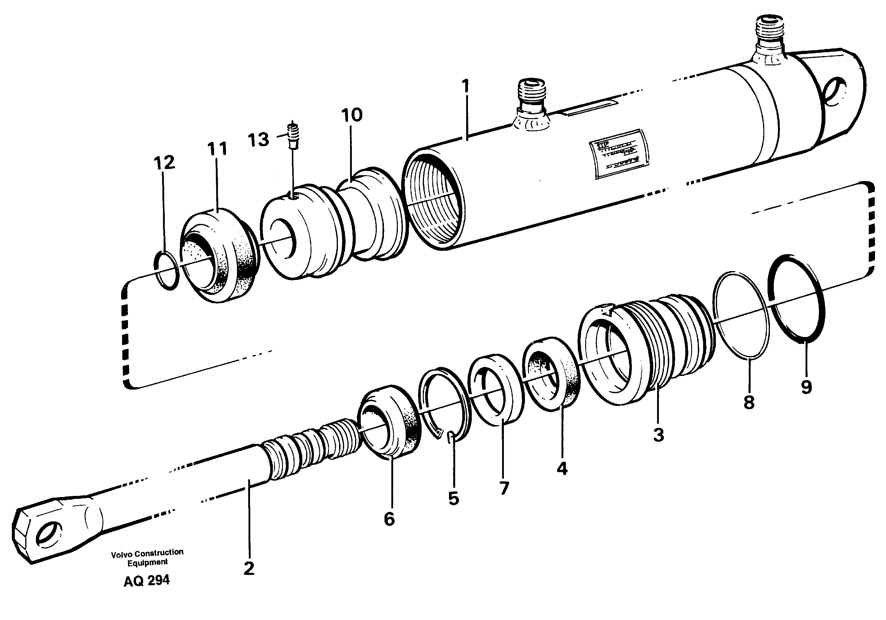 Схема запчастей Volvo L120C - 66969 Гидроцилиндр L120C S/N 11319-SWE, S/N 61677-USA, S/N 70075-BRA