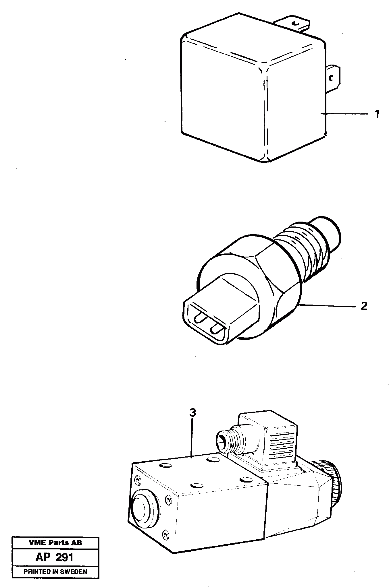 Схема запчастей Volvo L120C - 98057 Relays, sensors and solenoid valves Reference list L120C VOLVO BM VOLVO BM L120C SER NO - 11318