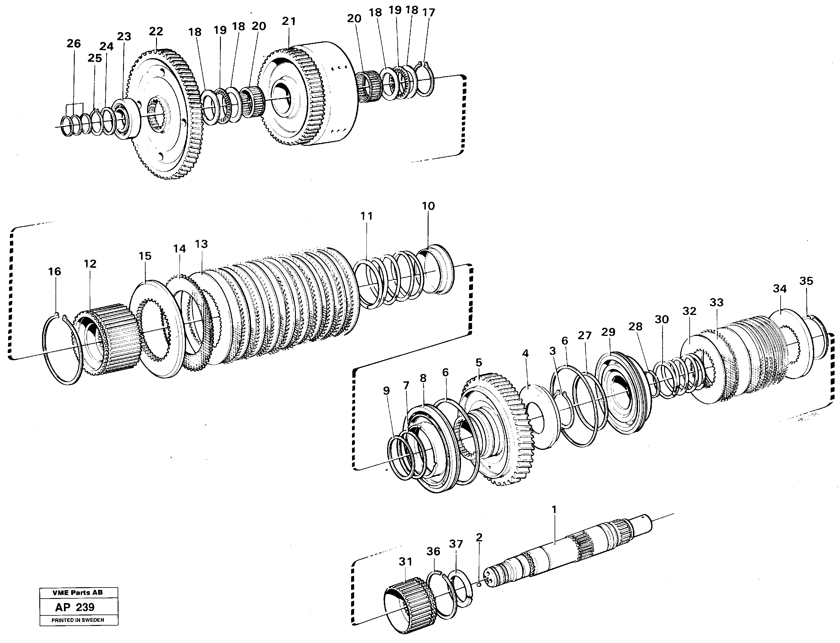 Схема запчастей Volvo L120C - 21763 Hydraulic clutch reverse / 2nd speed L120C VOLVO BM VOLVO BM L120C SER NO - 11318