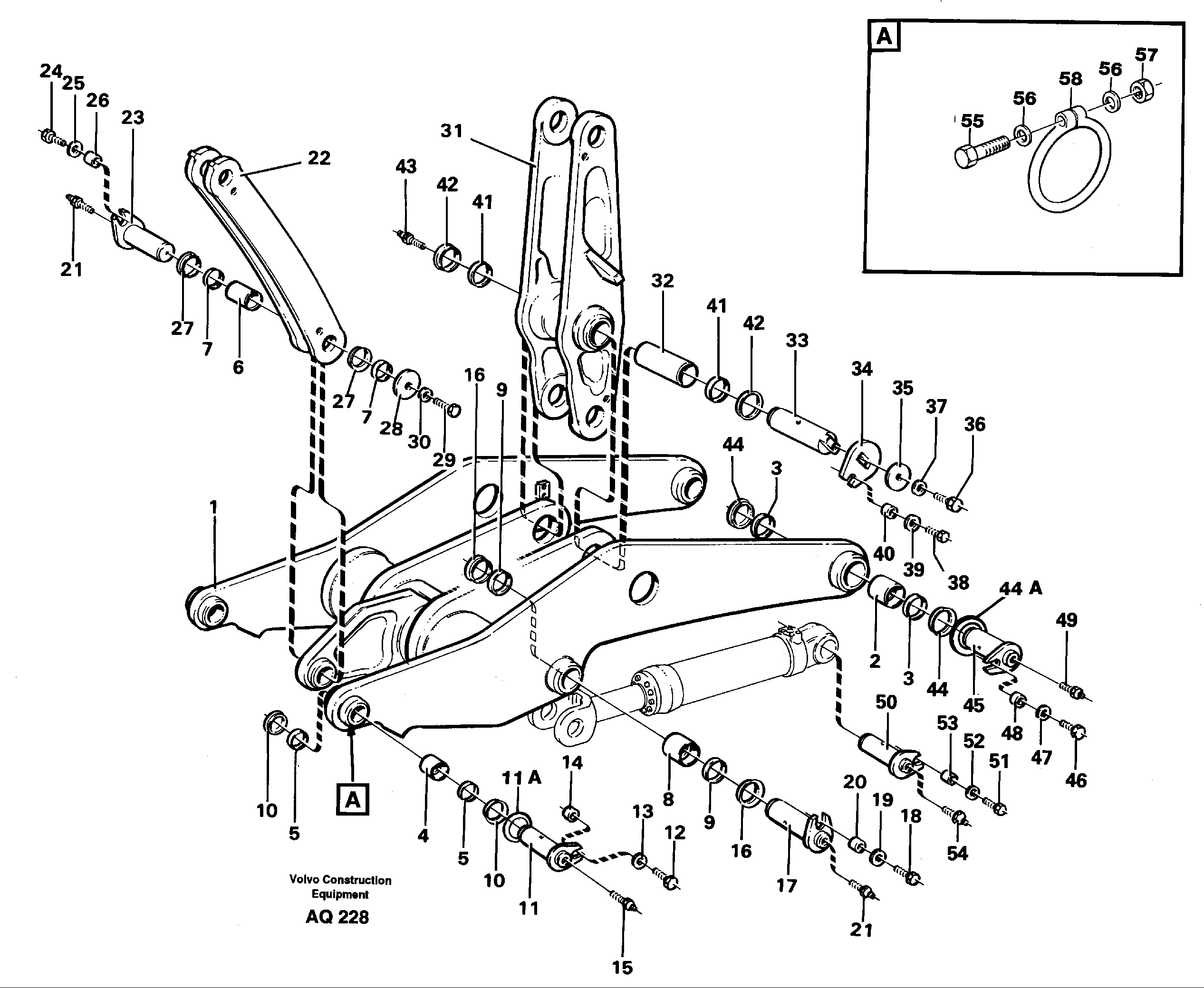 Схема запчастей Volvo L120C - 63927 Lifting unit L120C S/N 11319-SWE, S/N 61677-USA, S/N 70075-BRA