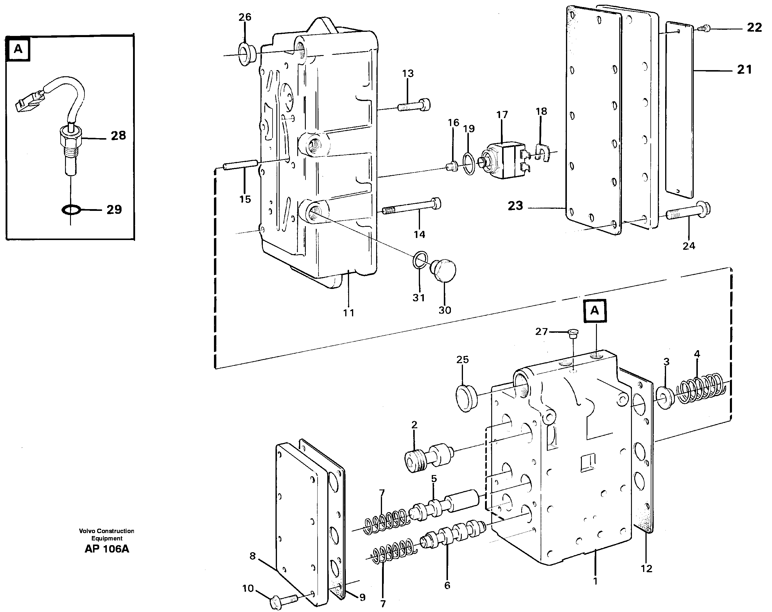 Схема запчастей Volvo L120C - 21768 Range selector valve L120C VOLVO BM VOLVO BM L120C SER NO - 11318