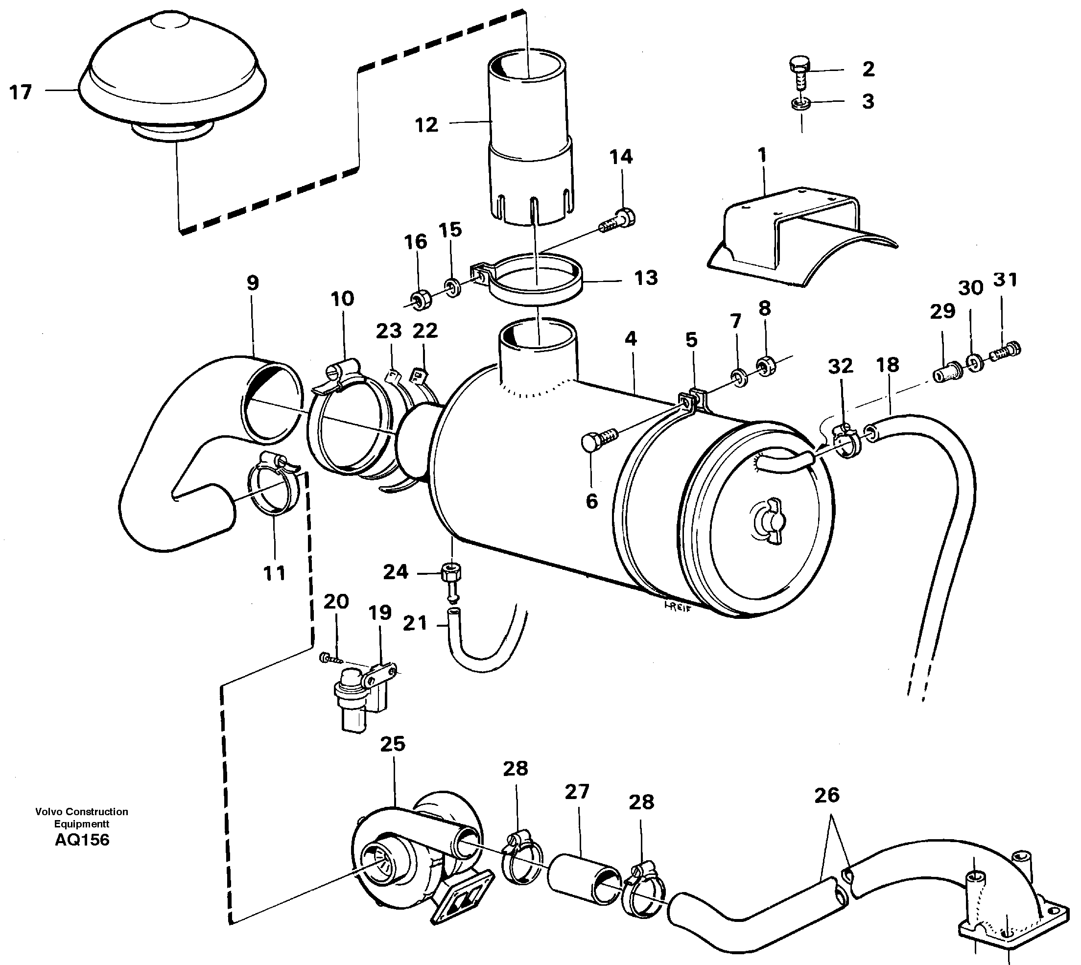 Схема запчастей Volvo L120C - 67966 Система впуска L120C S/N 11319-SWE, S/N 61677-USA, S/N 70075-BRA