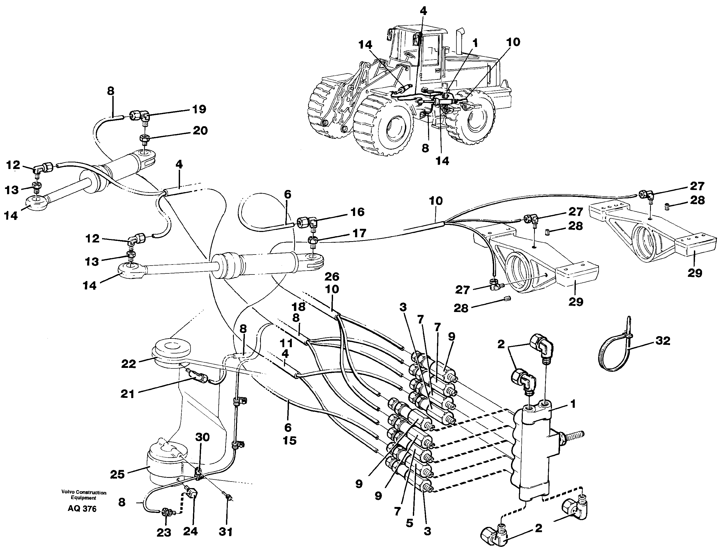 Схема запчастей Volvo L120C - 69773 Distribution block, B1 L120C S/N 11319-SWE, S/N 61677-USA, S/N 70075-BRA