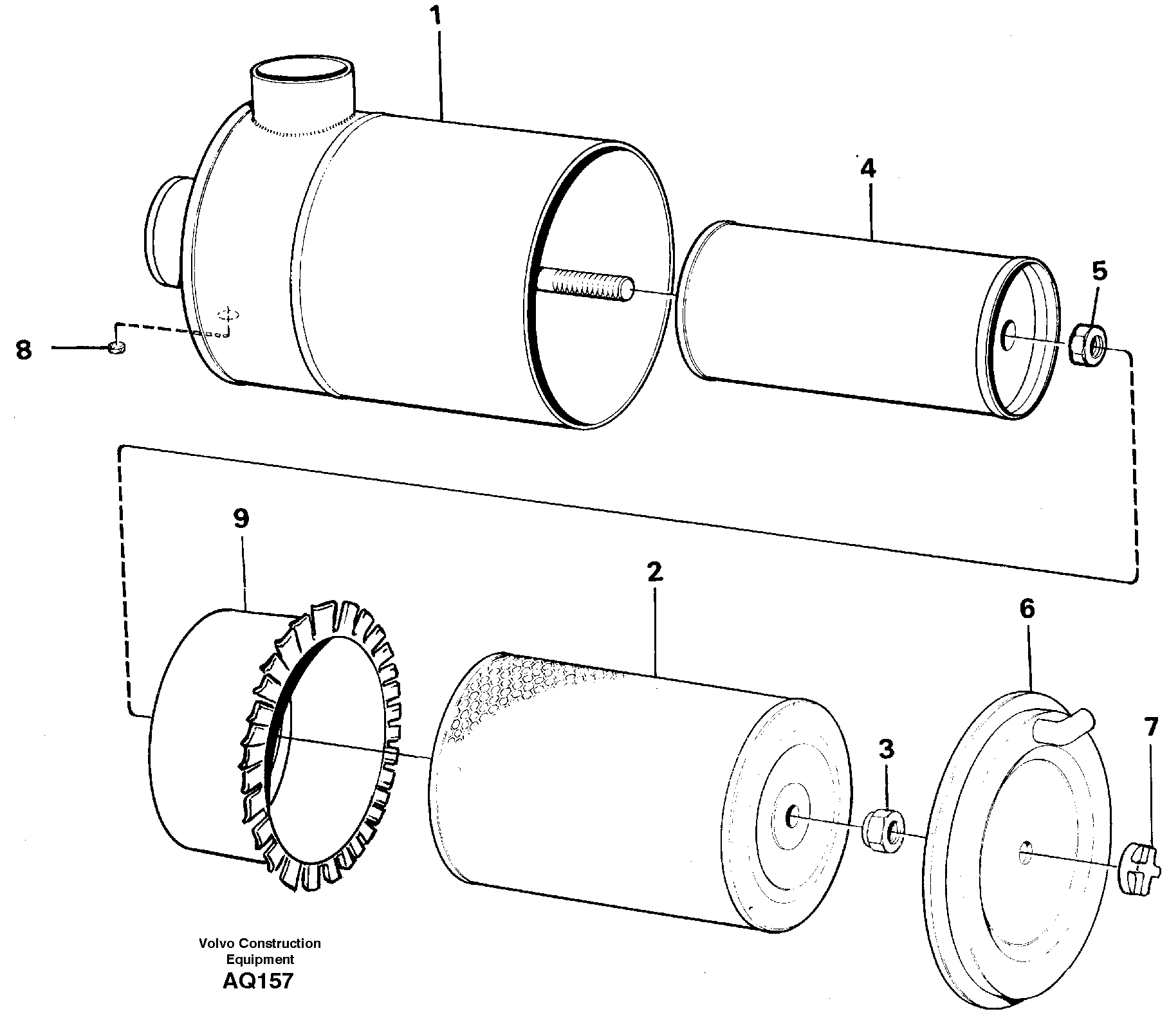 Схема запчастей Volvo L120C - 22062 Фильтр воздушный L120C S/N 11319-SWE, S/N 61677-USA, S/N 70075-BRA