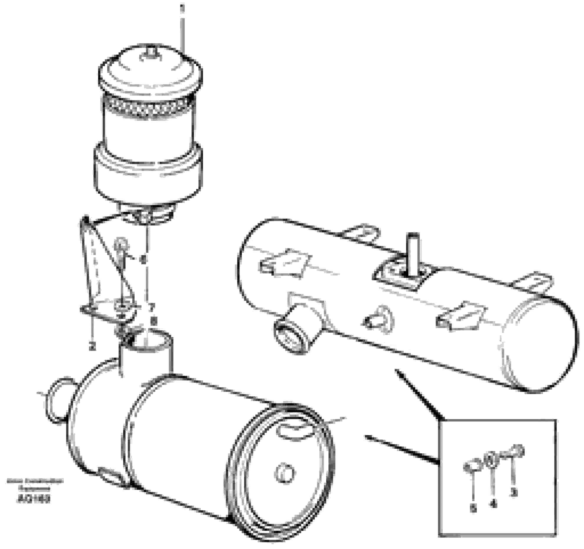 Схема запчастей Volvo L120C - 88384 Pre cleaner cyclone type L120C S/N 11319-SWE, S/N 61677-USA, S/N 70075-BRA