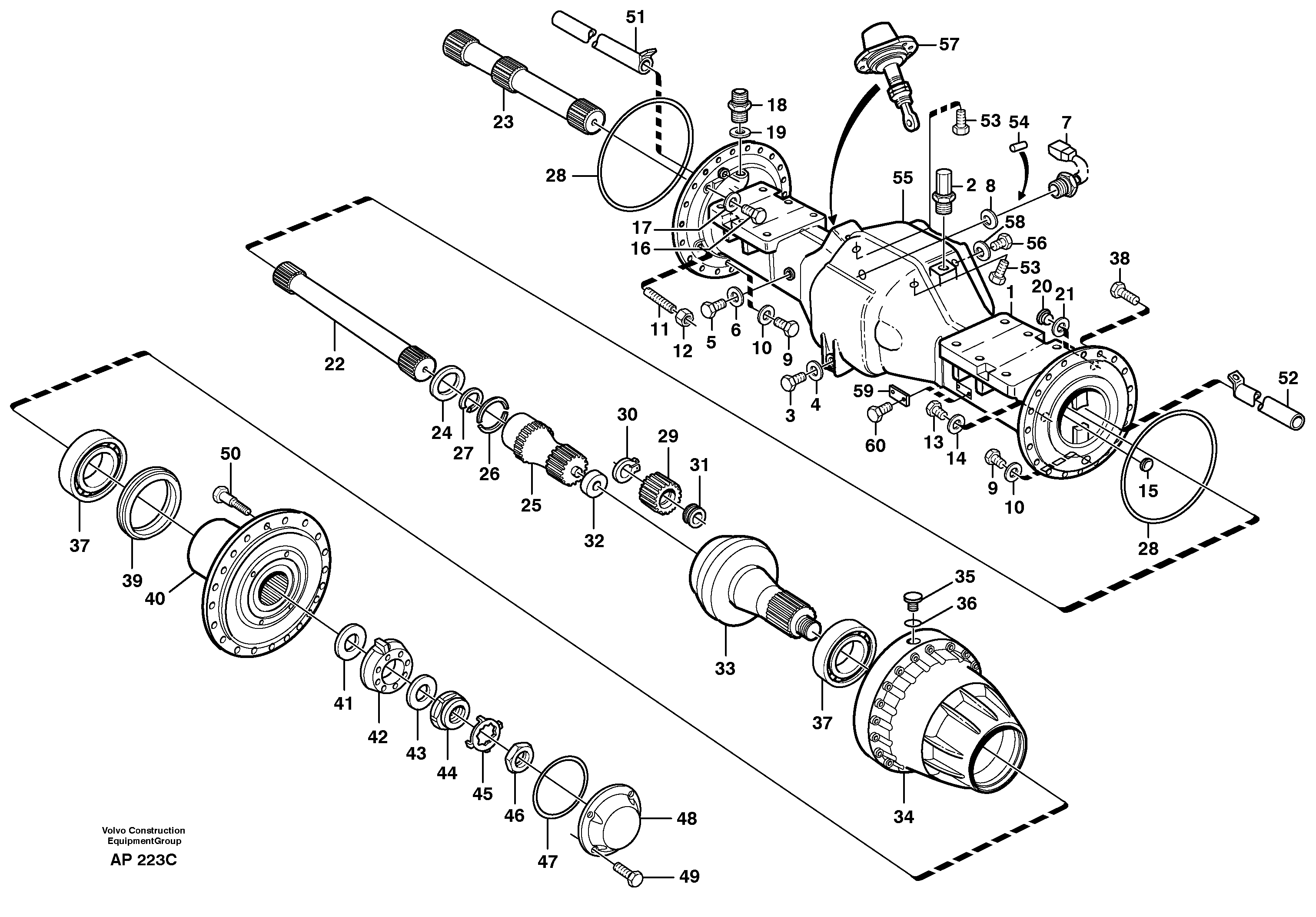 Схема запчастей Volvo L120C - 66921 Planetary axle, front L120C VOLVO BM VOLVO BM L120C SER NO - 11318