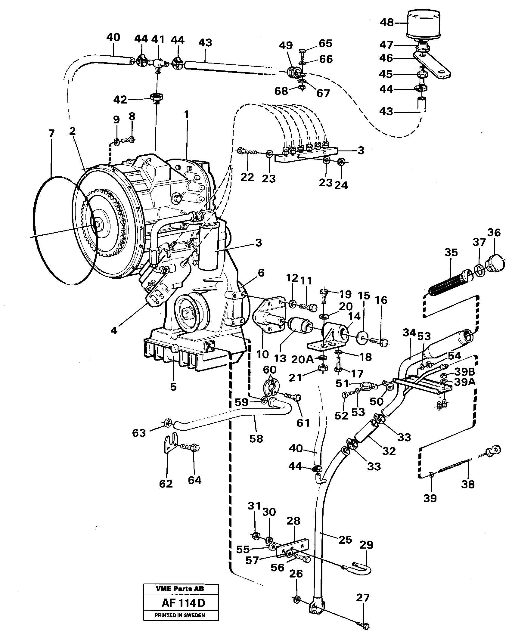 Схема запчастей Volvo L150C - 85821 Hydraulic transmission with fitting parts L150/L150C VOLVO BM VOLVO BM L150/L150C SER NO - 2767/- 60708