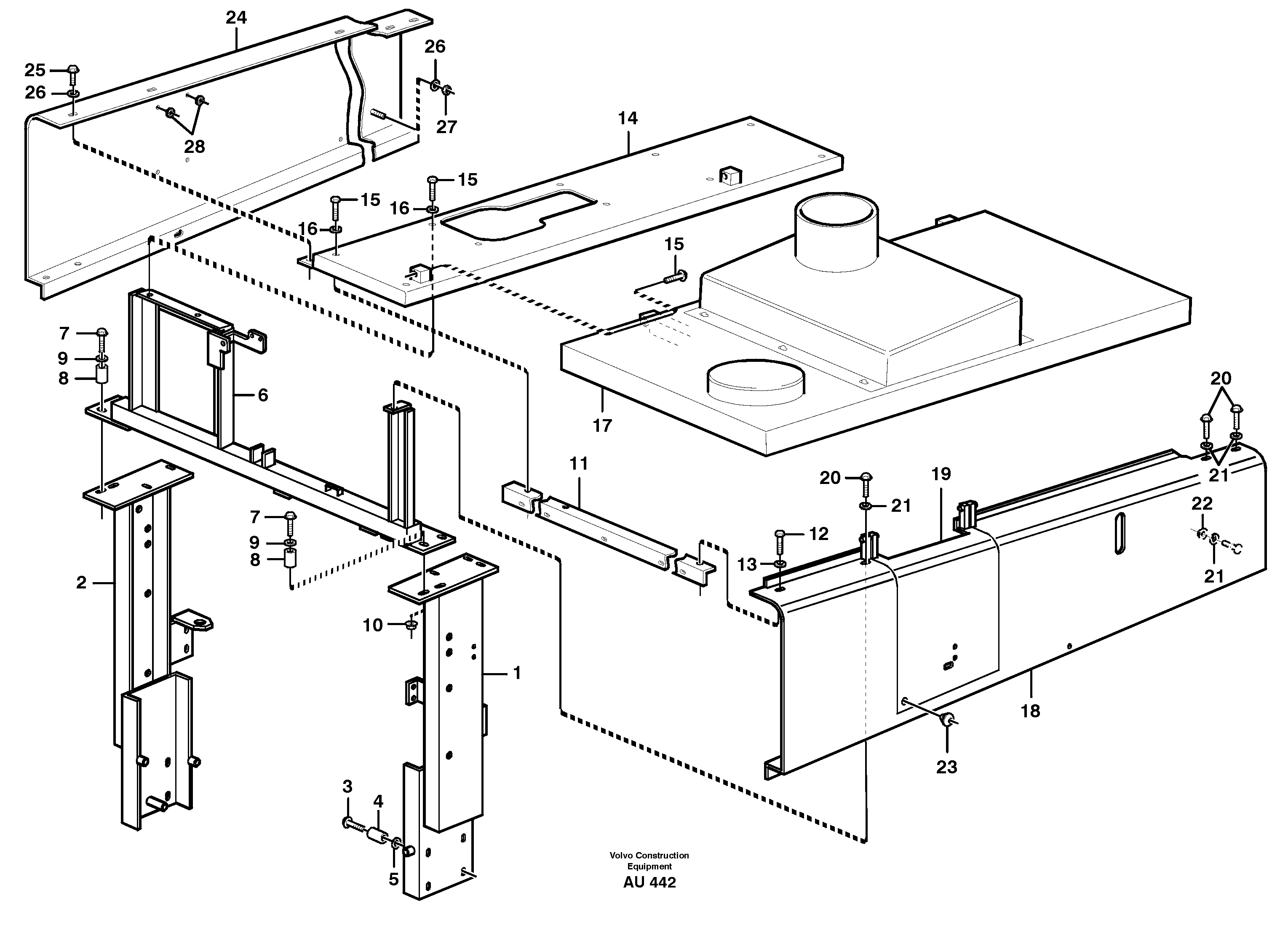 Схема запчастей Volvo L150C - 86865 Engine hood L150C S/N 2768-SWE, 60701-USA