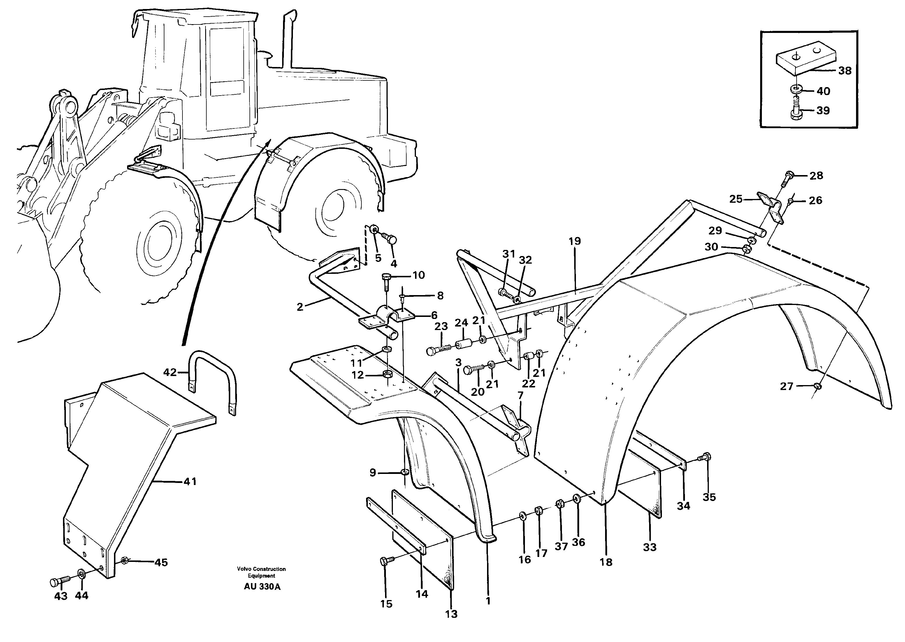 Схема запчастей Volvo L150C - 20569 Extended fender L150C S/N 2768-SWE, 60701-USA