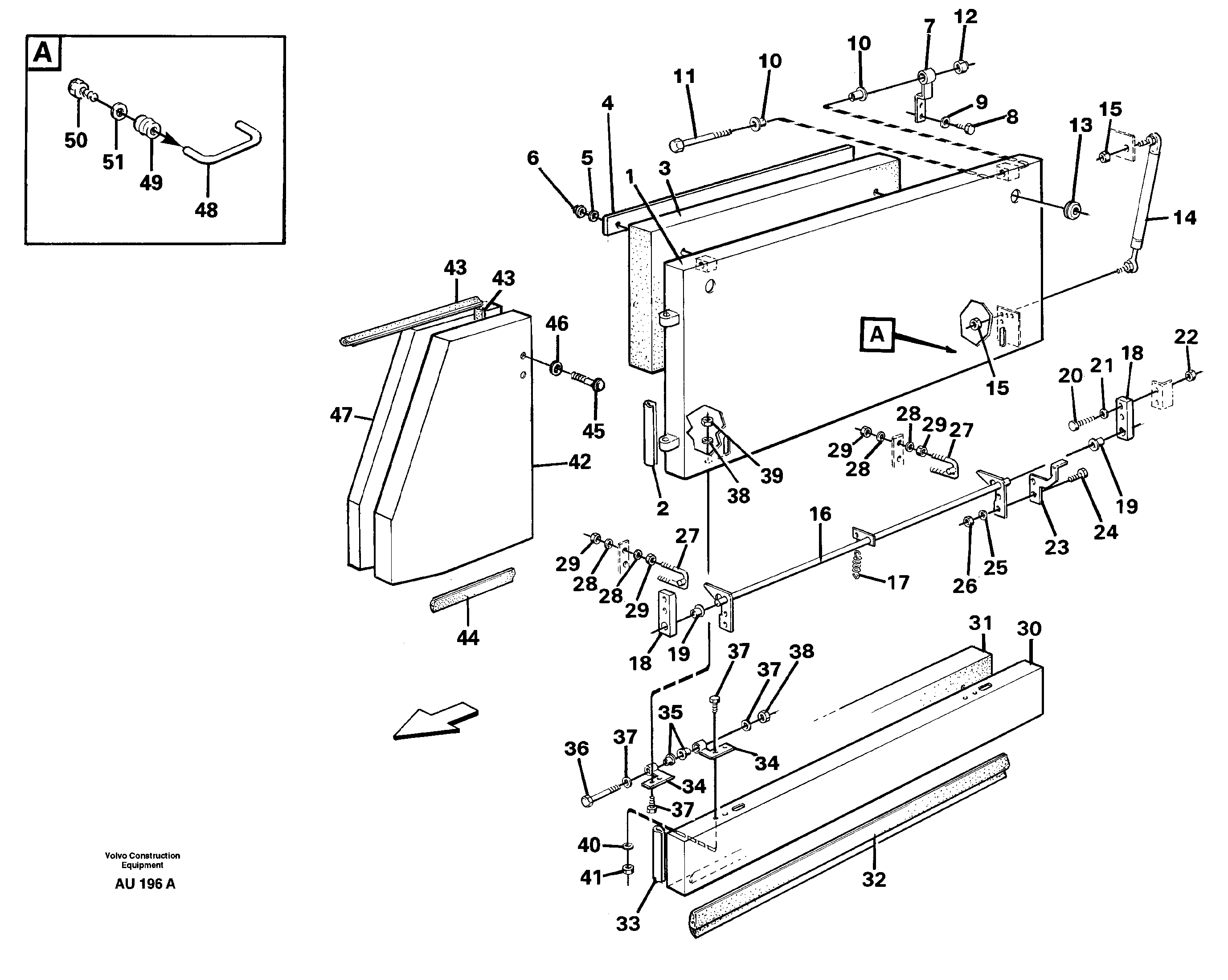 Схема запчастей Volvo L150C - 83425 Side hatches L150C S/N 2768-SWE, 60701-USA