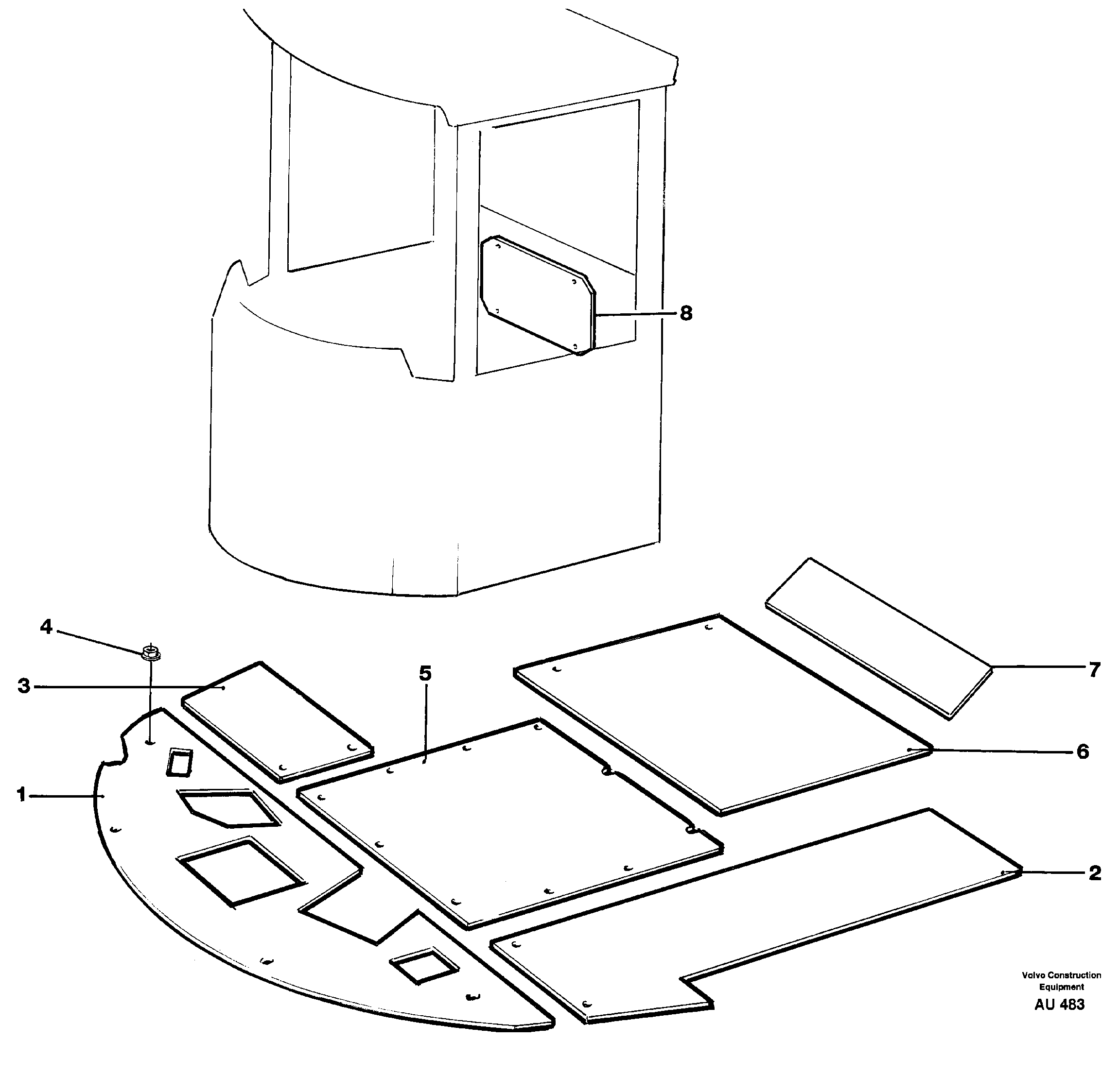 Схема запчастей Volvo L150C - 20574 Insulating plates L150C S/N 2768-SWE, 60701-USA