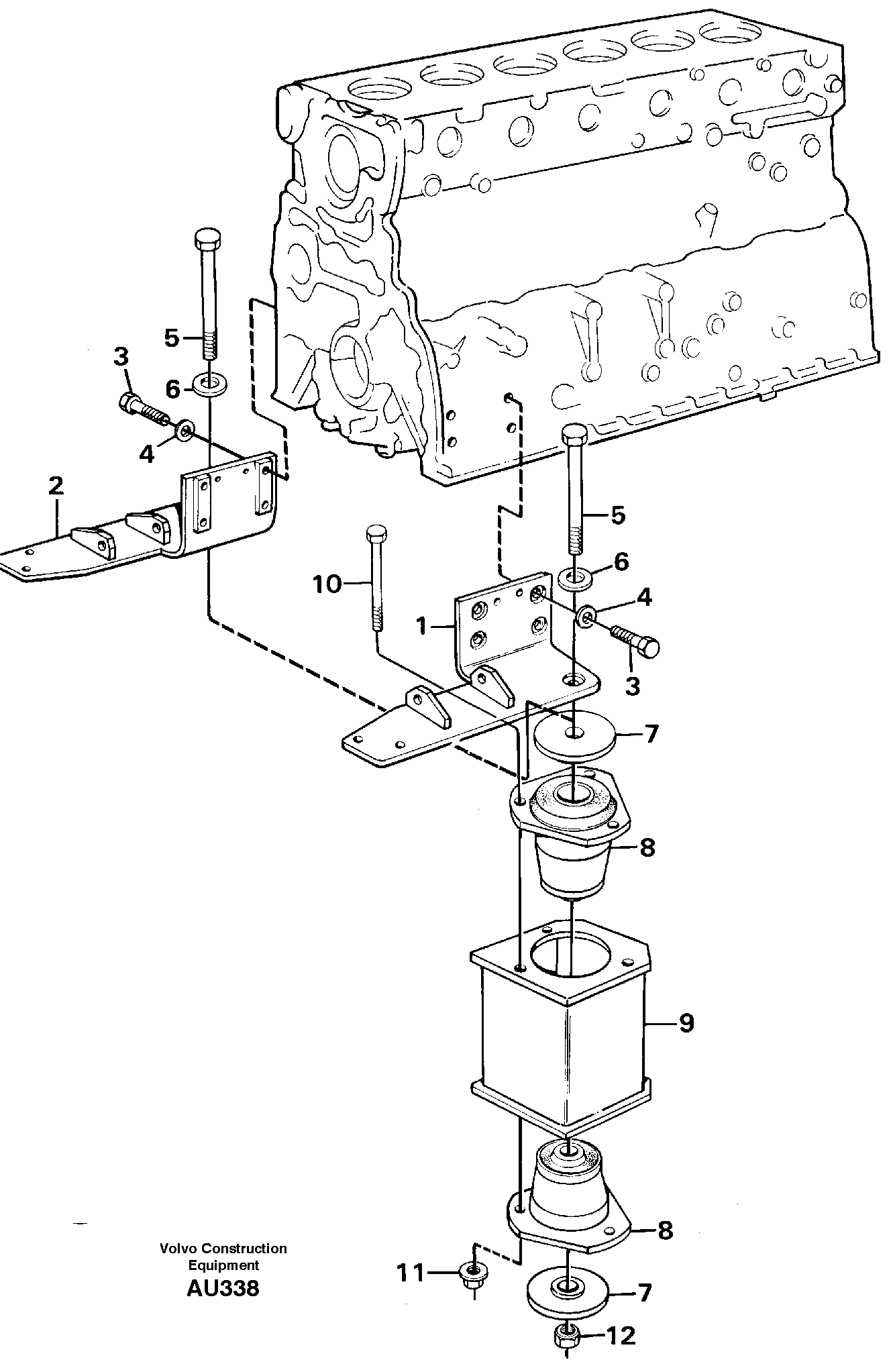 Схема запчастей Volvo L150C - 23569 Engine suspension L150C S/N 2768-SWE, 60701-USA