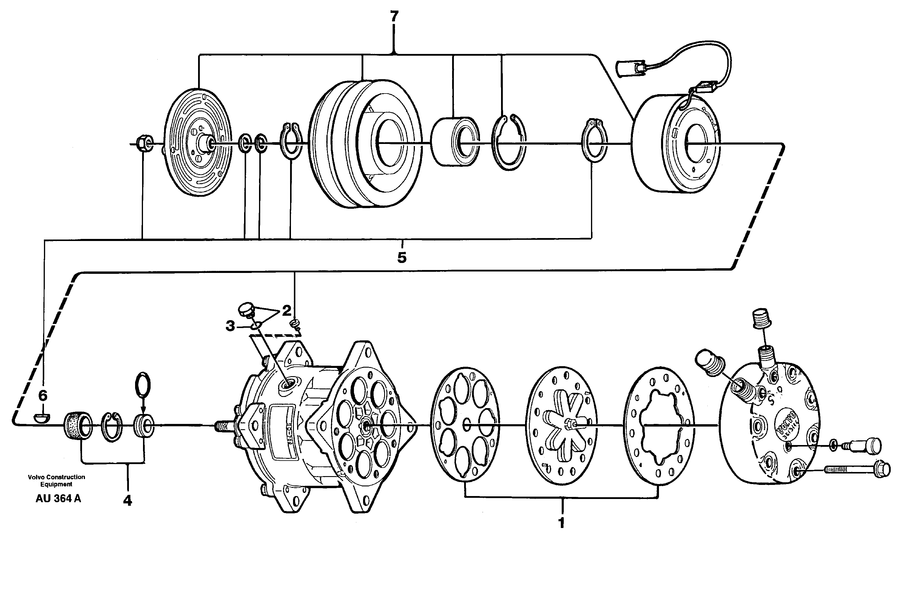 Схема запчастей Volvo L150C - 22033 Compressor L150C S/N 2768-SWE, 60701-USA