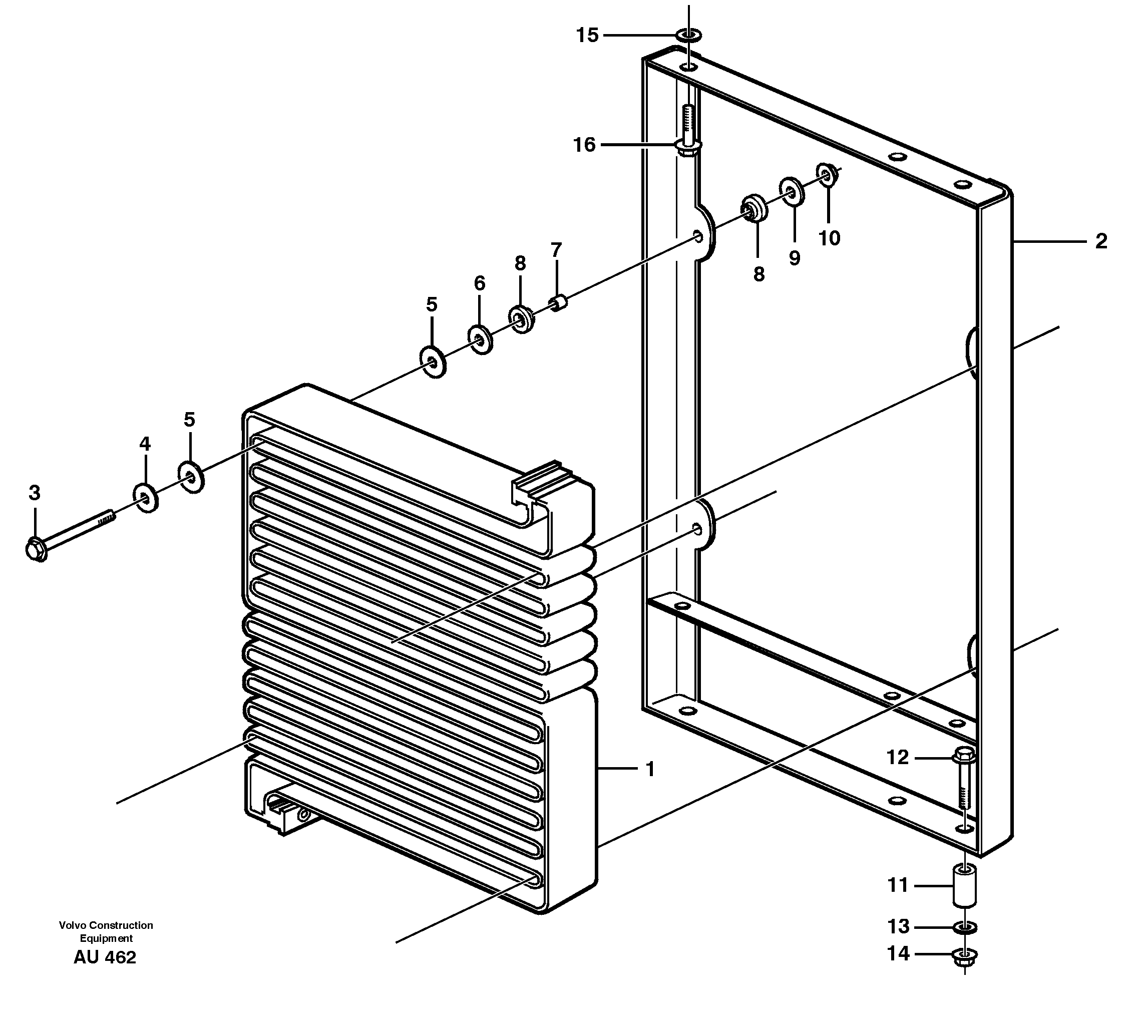 Схема запчастей Volvo L150C - 78050 Condenser with fitting parts L150C S/N 2768-SWE, 60701-USA