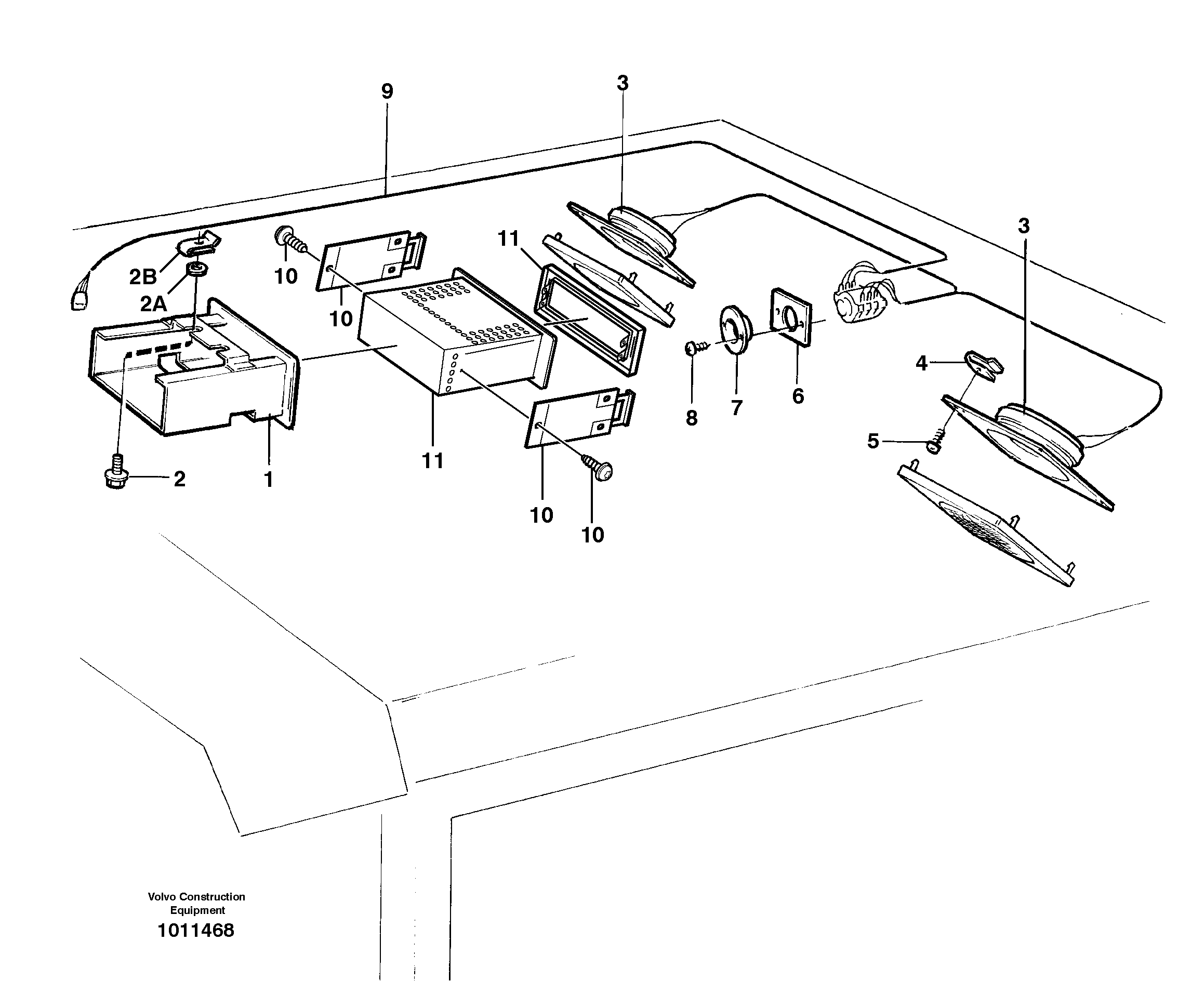 Схема запчастей Volvo L150C - 24418 Radio bracket L150C S/N 2768-SWE, 60701-USA