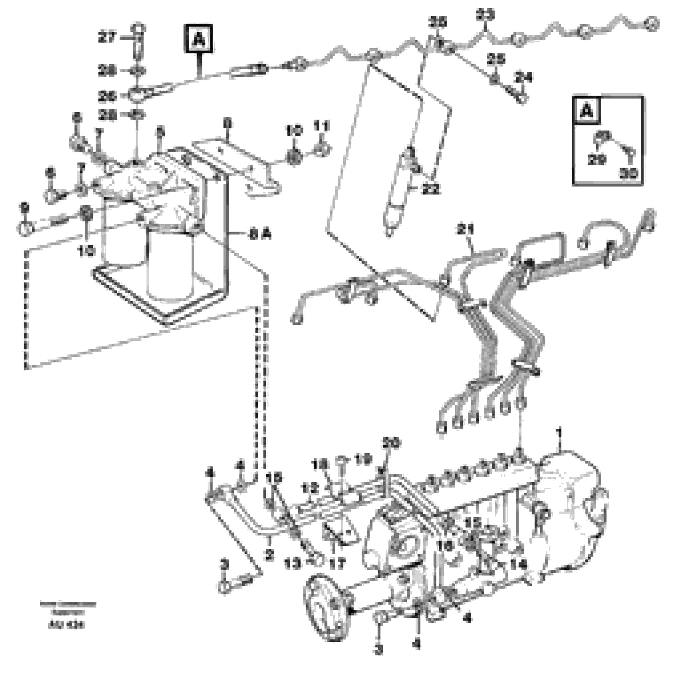 Схема запчастей Volvo L150C - 27126 Fuel pipes, injection pump - fuel filter L150C S/N 2768-SWE, 60701-USA