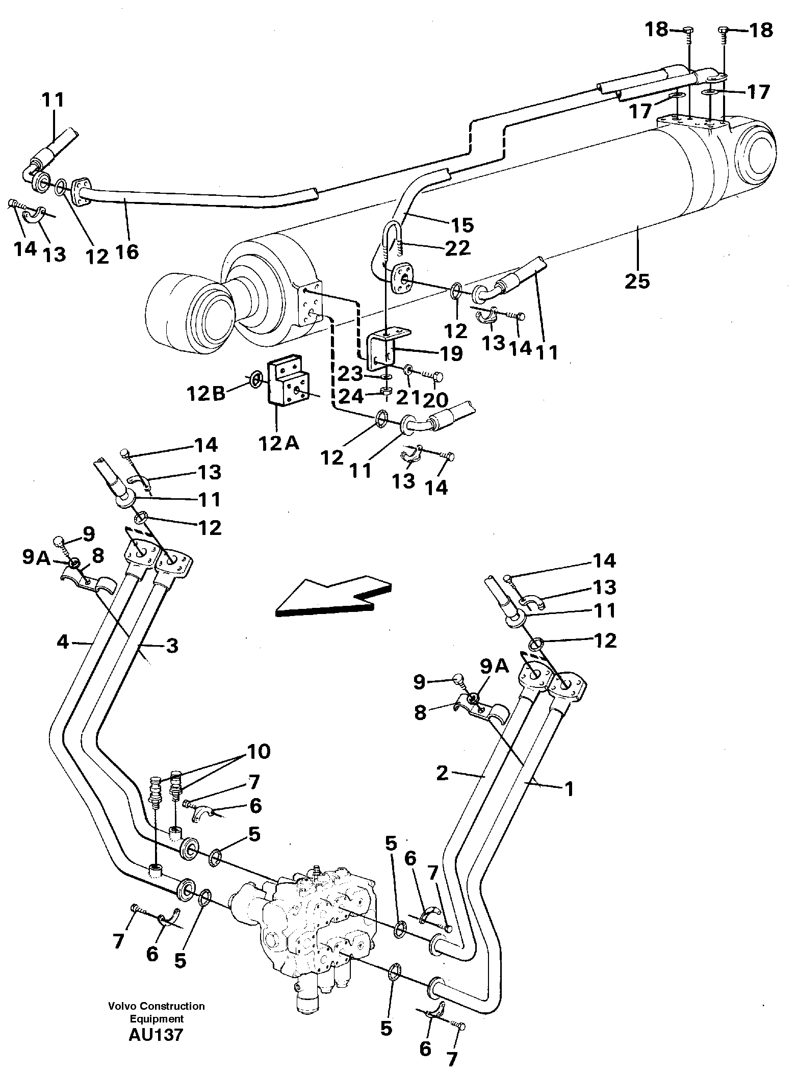 Схема запчастей Volvo L150C - 101221 Hydraulic system, tilt function L150C S/N 2768-SWE, 60701-USA