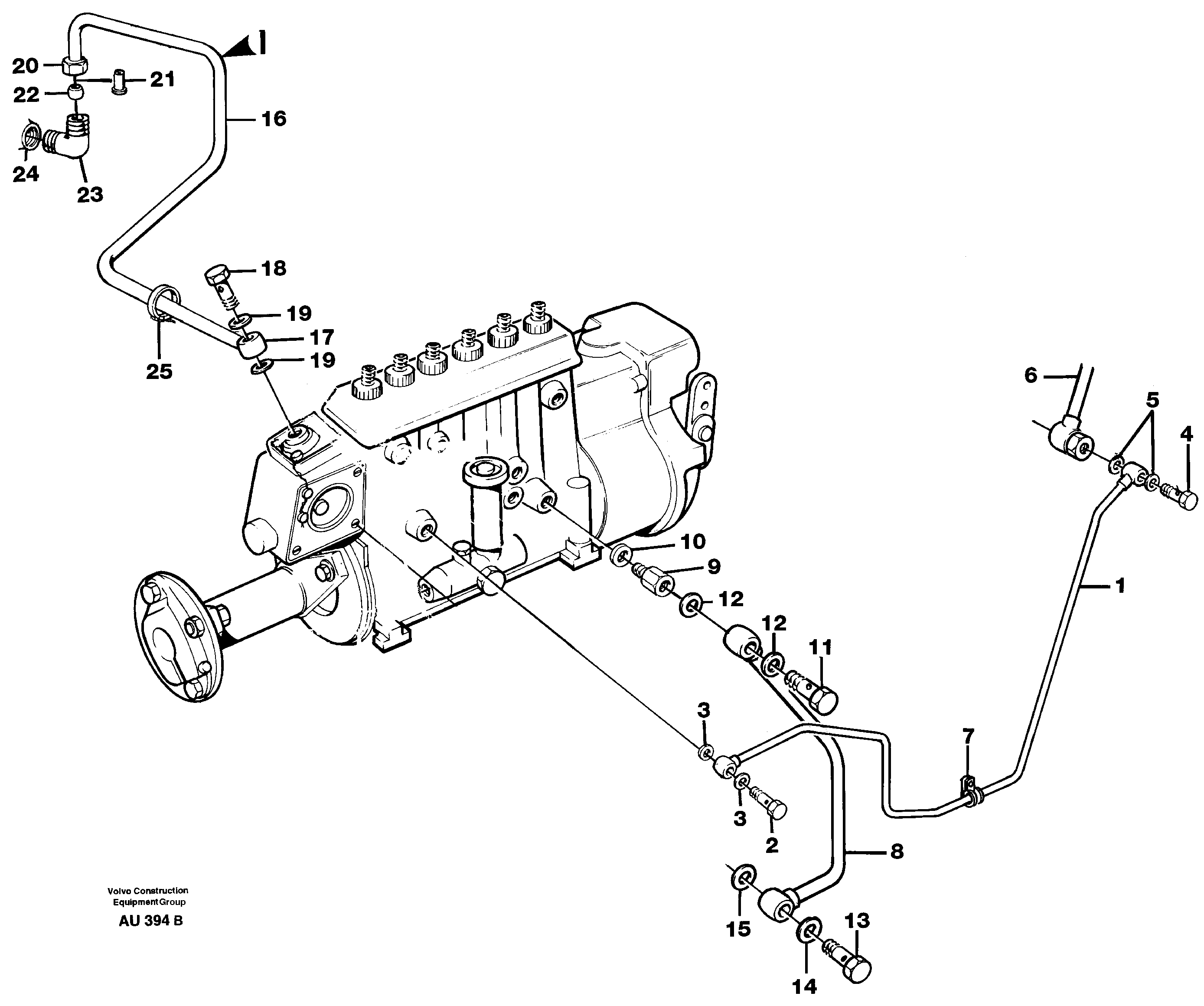 Схема запчастей Volvo L150C - 27127 Fuel system. oil pipe, pipe for smoke limiter L150C S/N 2768-SWE, 60701-USA