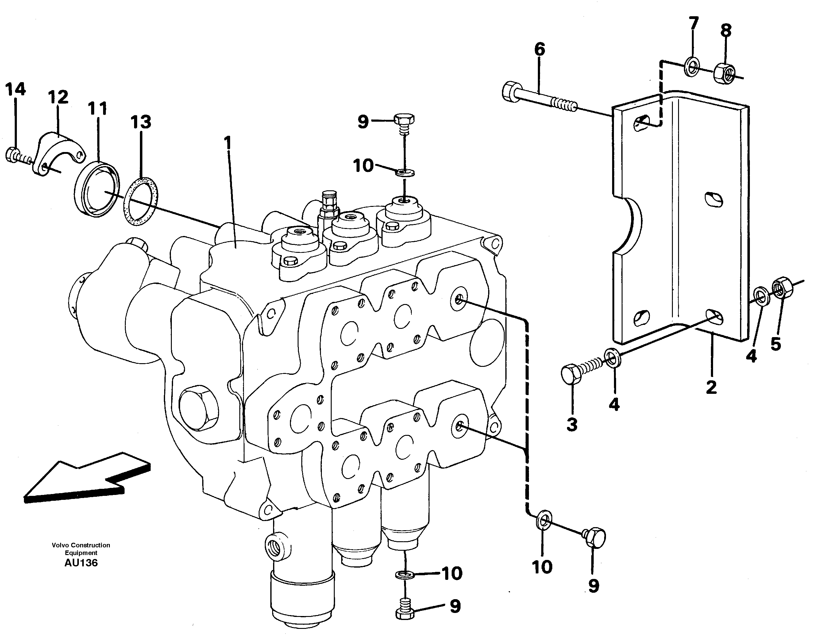 Схема запчастей Volvo L150C - 54320 Control valve with fitting parts L150C S/N 2768-SWE, 60701-USA