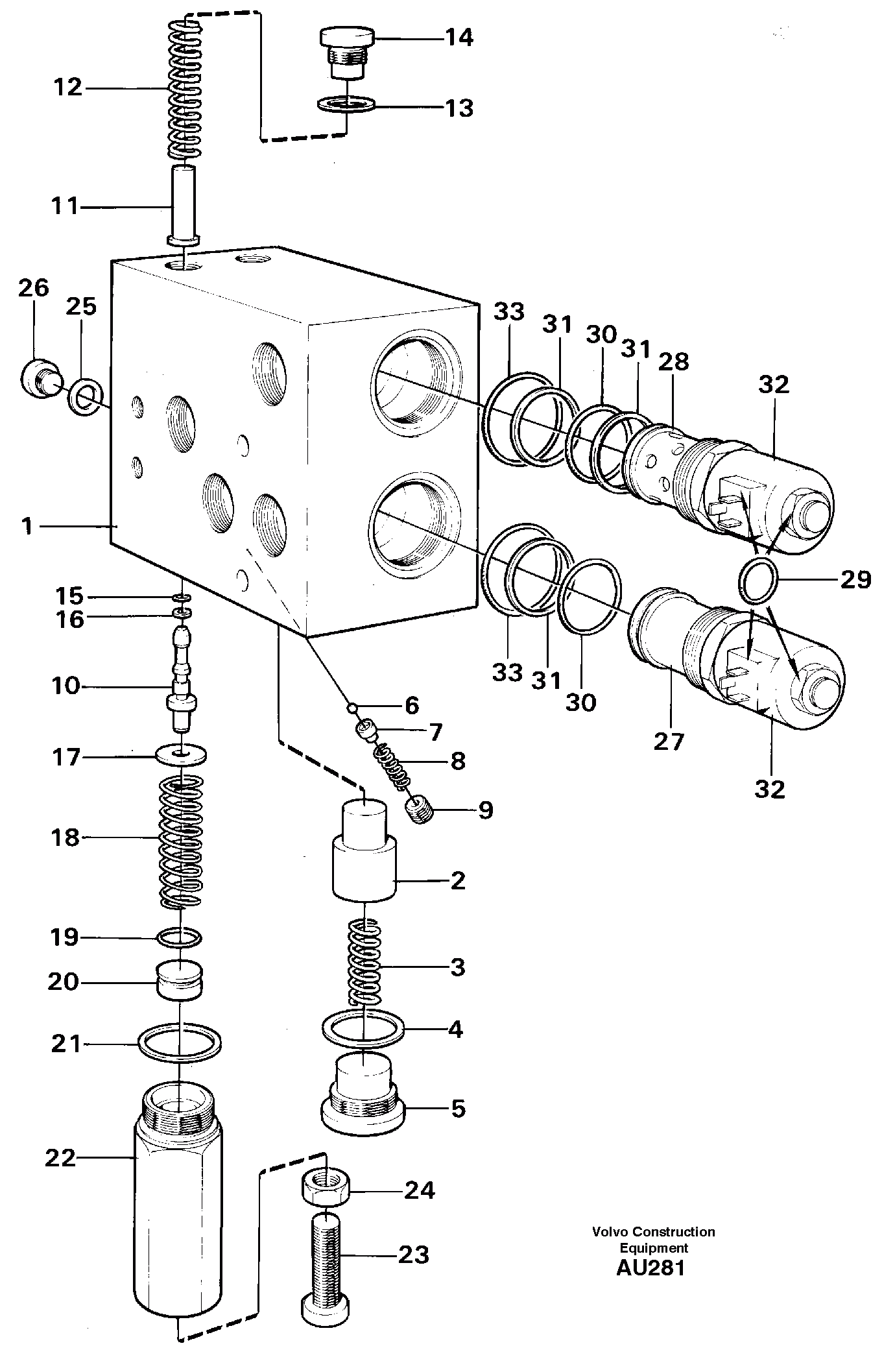 Схема запчастей Volvo L150C - 20737 Relief valve L150C S/N 2768-SWE, 60701-USA