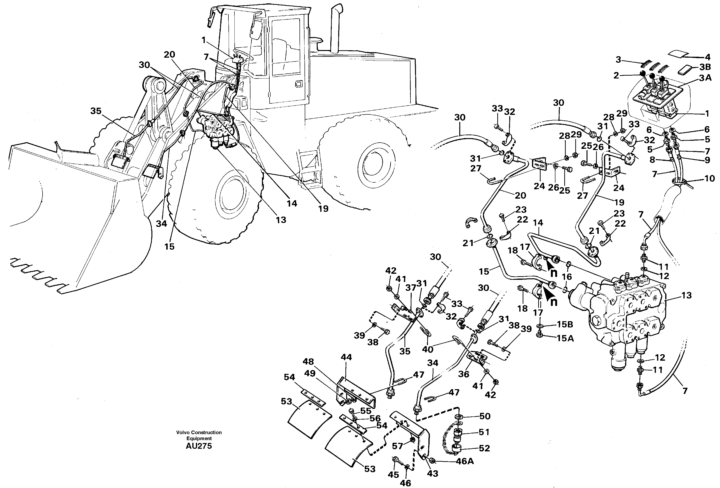 Схема запчастей Volvo L150C - 60438 Hydraulic system, 3:rd function L150C S/N 2768-SWE, 60701-USA