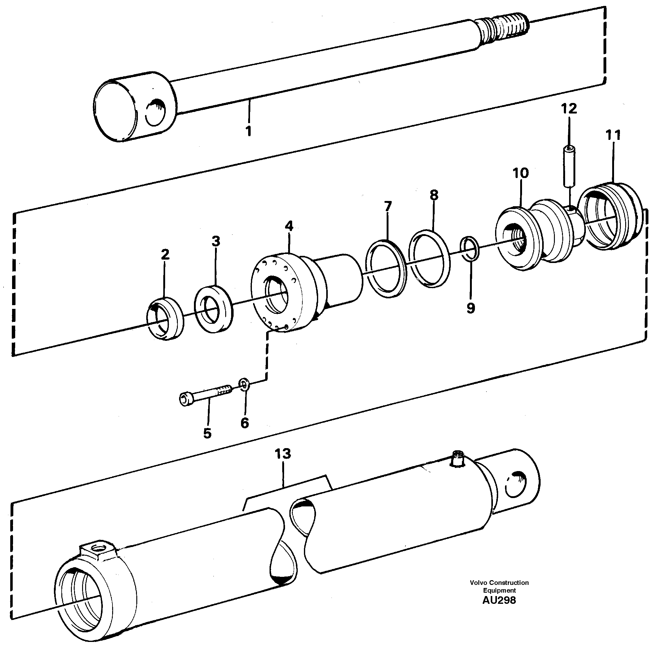 Схема запчастей Volvo L150C - 24431 Hydraulic cylinder. VOLVO L150C S/N 2768-SWE, 60701-USA