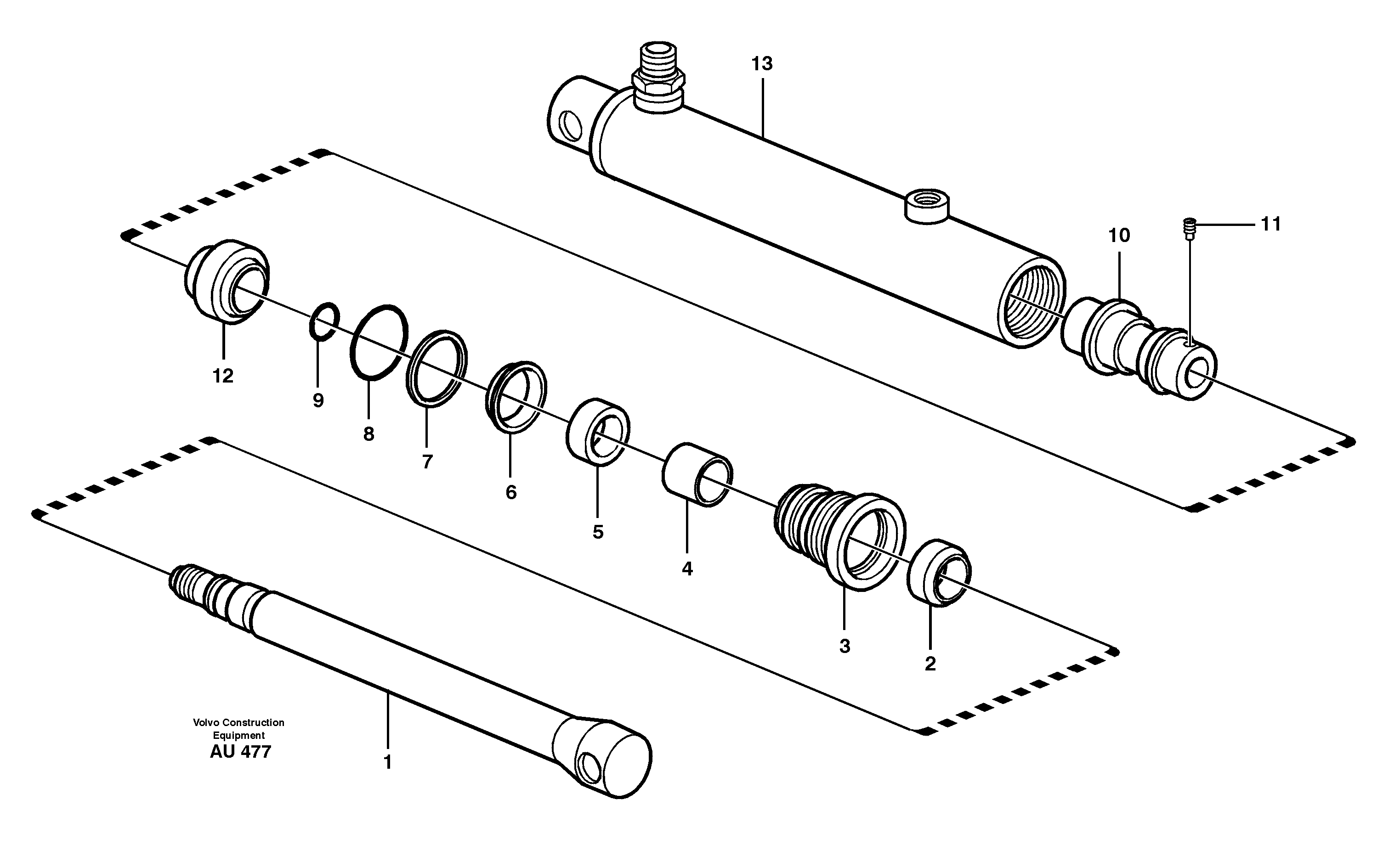 Схема запчастей Volvo L150C - 38669 Hydraulic cylinder. VOAC L150C S/N 2768-SWE, 60701-USA