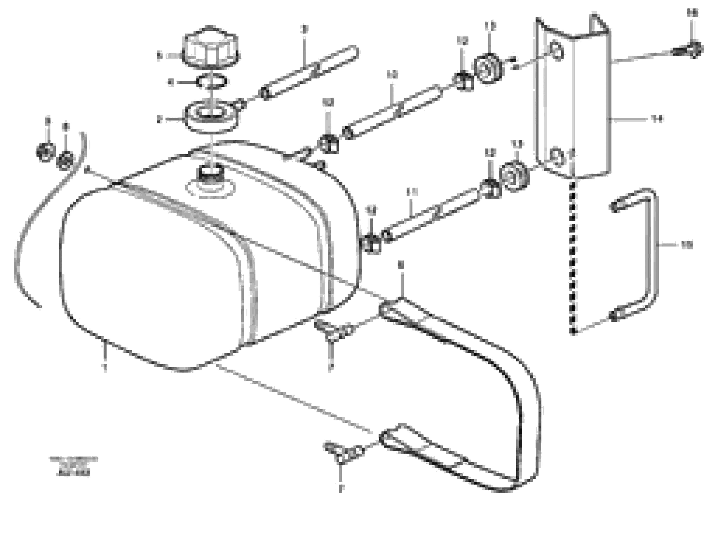 Схема запчастей Volvo L150C - 89436 Expansion tank with fitting parts L150C S/N 2768-SWE, 60701-USA