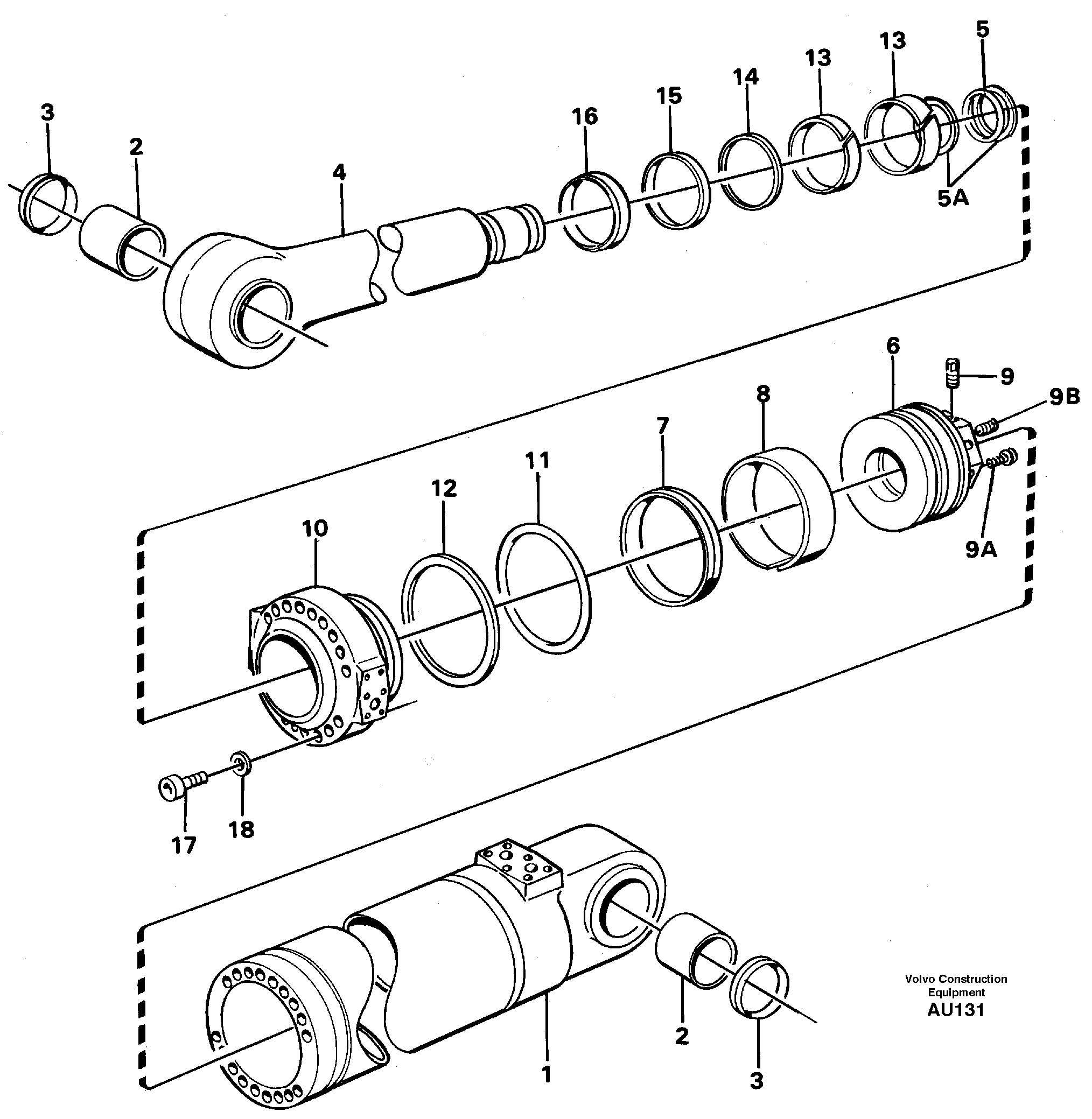 Схема запчастей Volvo L150C - 24494 Hydraulic cylinder, tilt L150C S/N 2768-SWE, 60701-USA