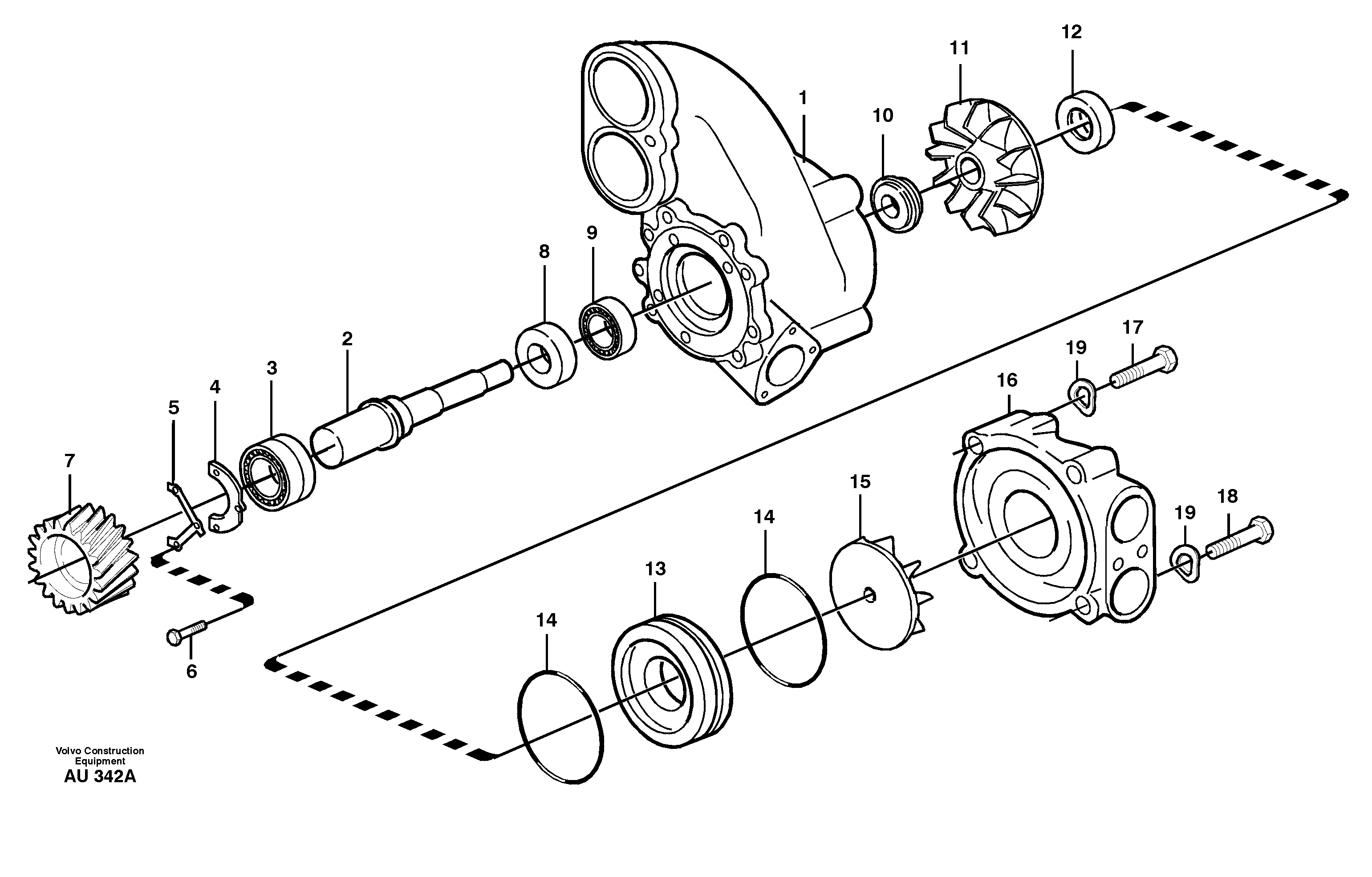 Схема запчастей Volvo L150C - 10153 Water pump L150C S/N 2768-SWE, 60701-USA