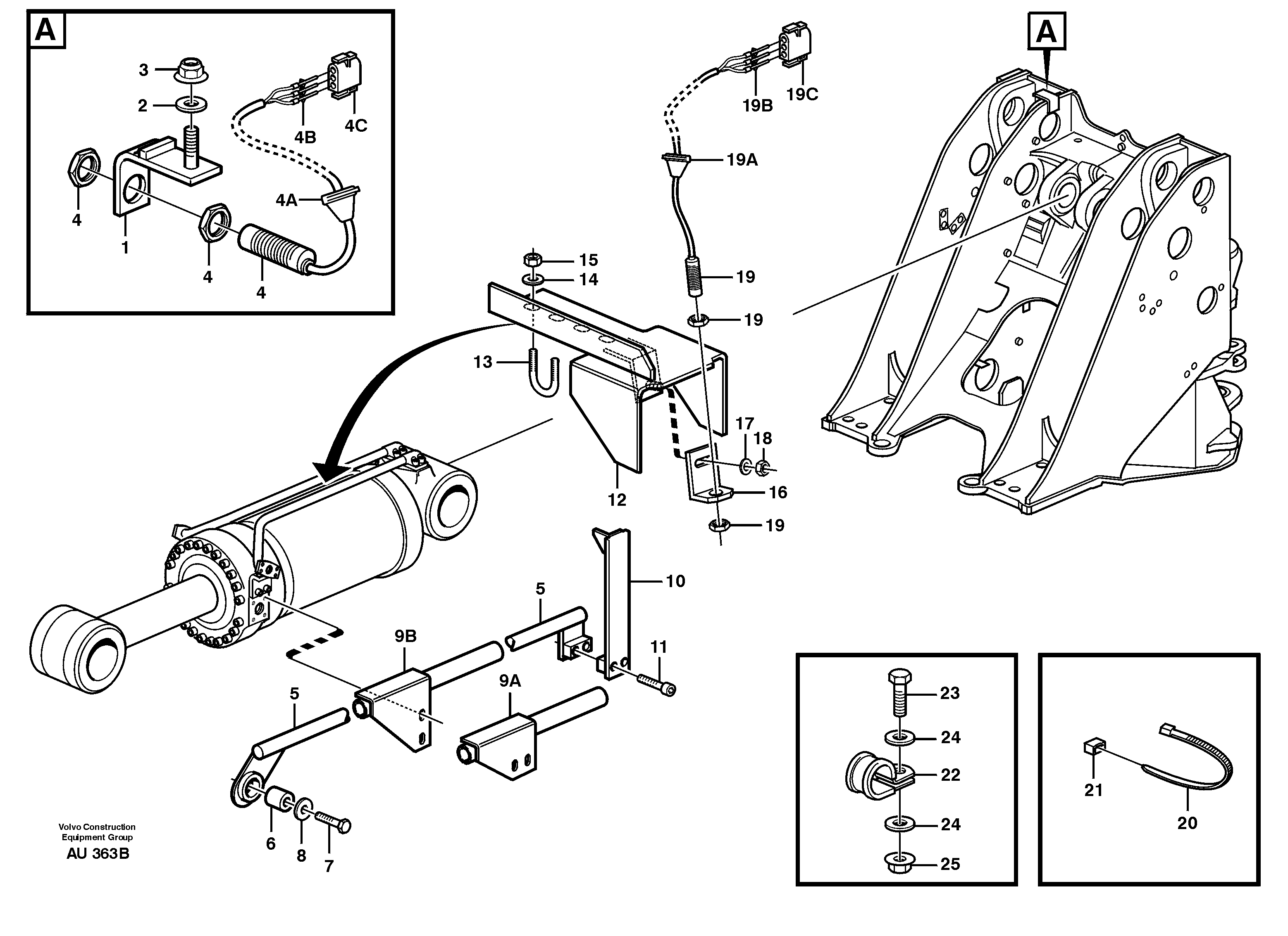 Схема запчастей Volvo L150C - 89235 Boom kickout and bucket positioner L150C S/N 2768-SWE, 60701-USA