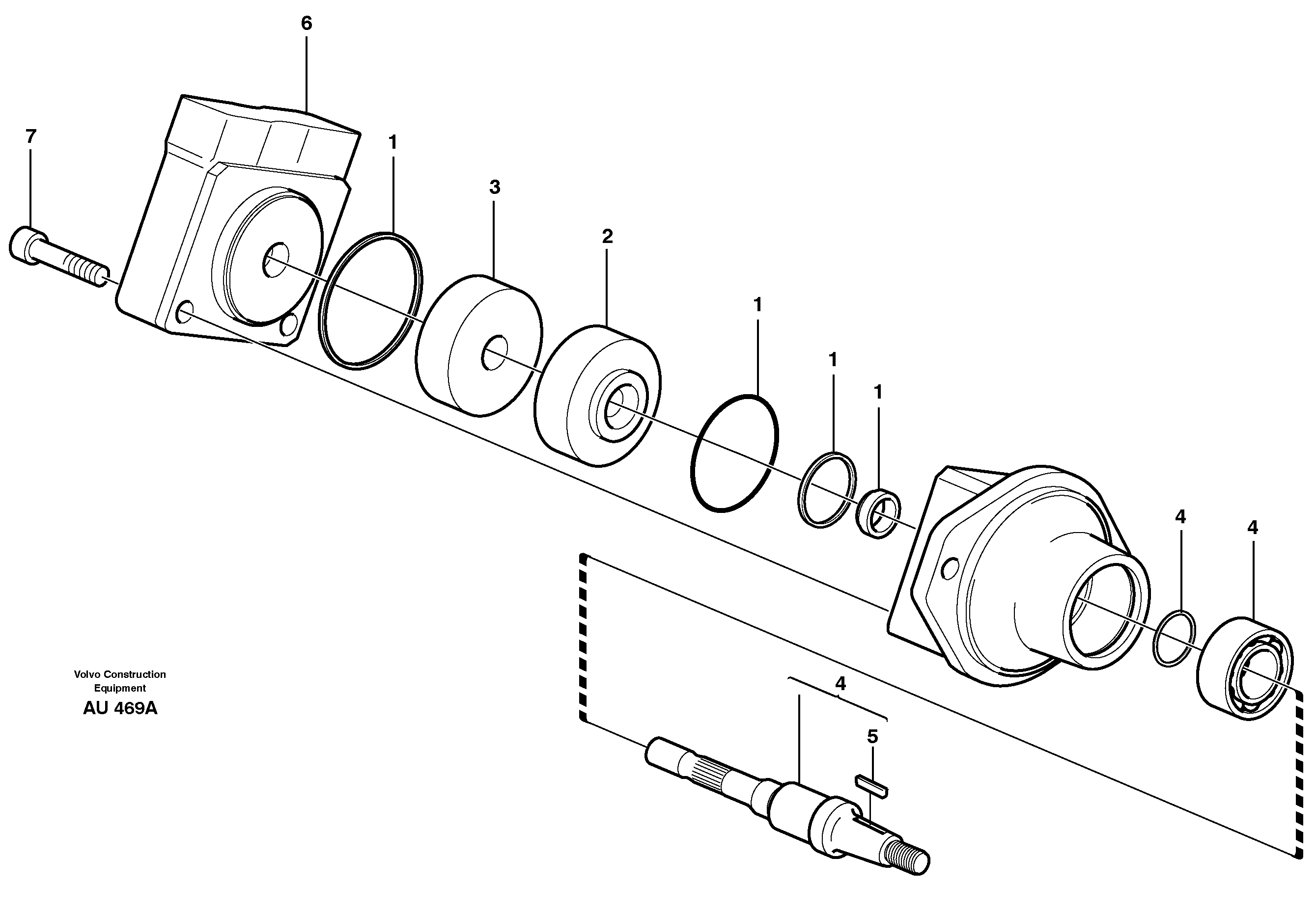 Схема запчастей Volvo L150C - 25860 Hydraulic motor L150C S/N 2768-SWE, 60701-USA