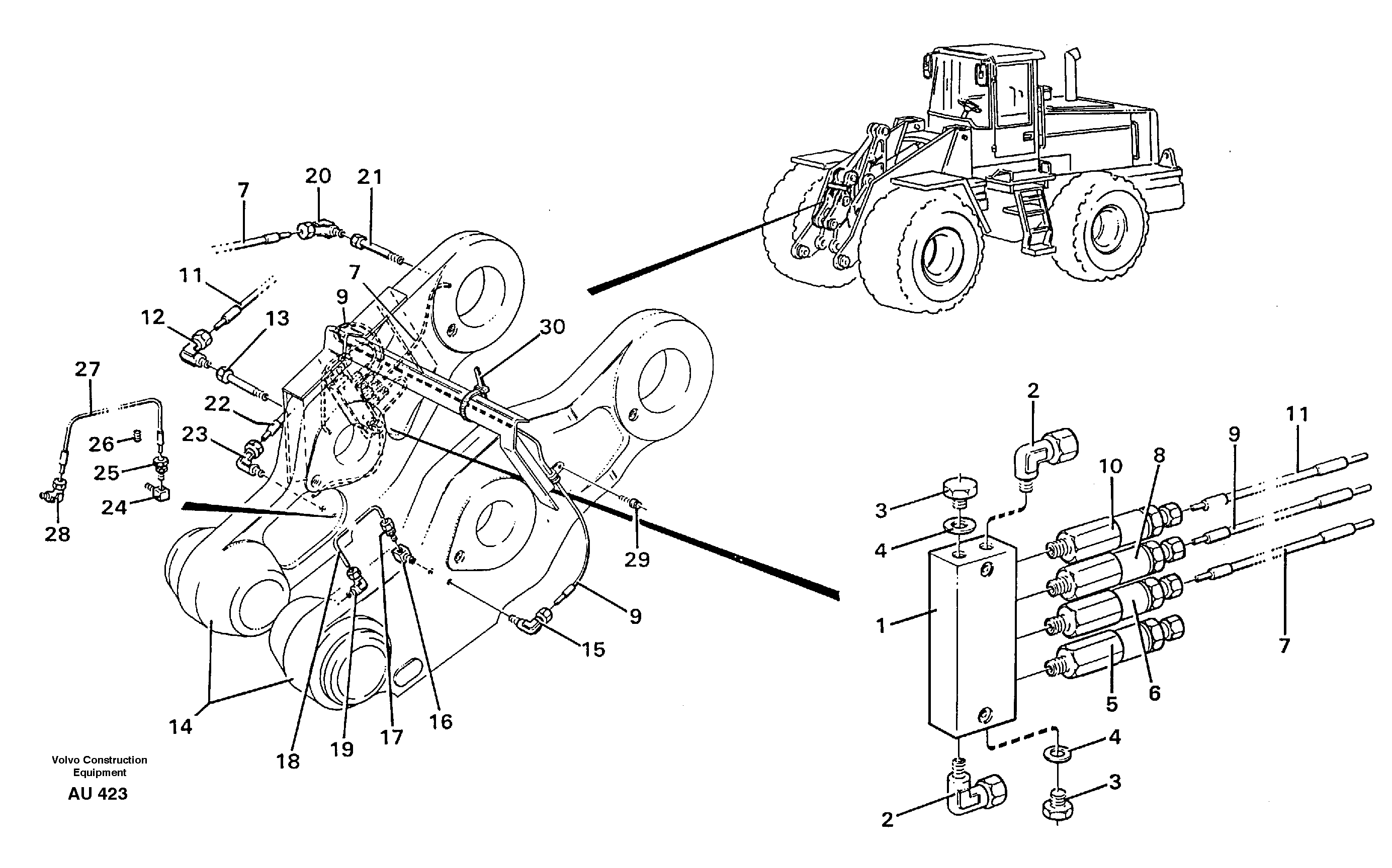 Схема запчастей Volvo L150C - 69784 Distribution block, B5 L150C S/N 2768-SWE, 60701-USA