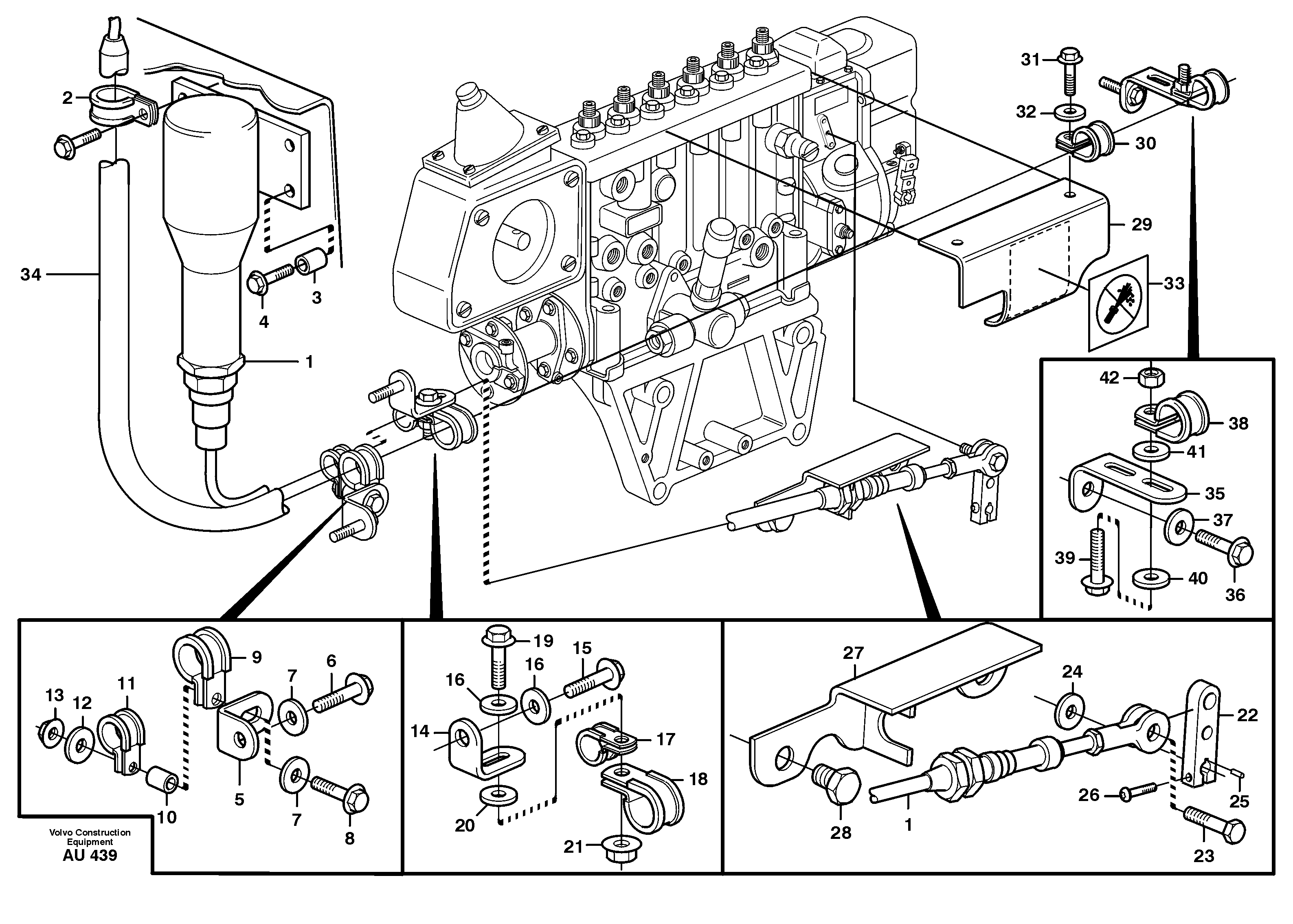 Схема запчастей Volvo L150C - 90495 Stop control L150C S/N 2768-SWE, 60701-USA