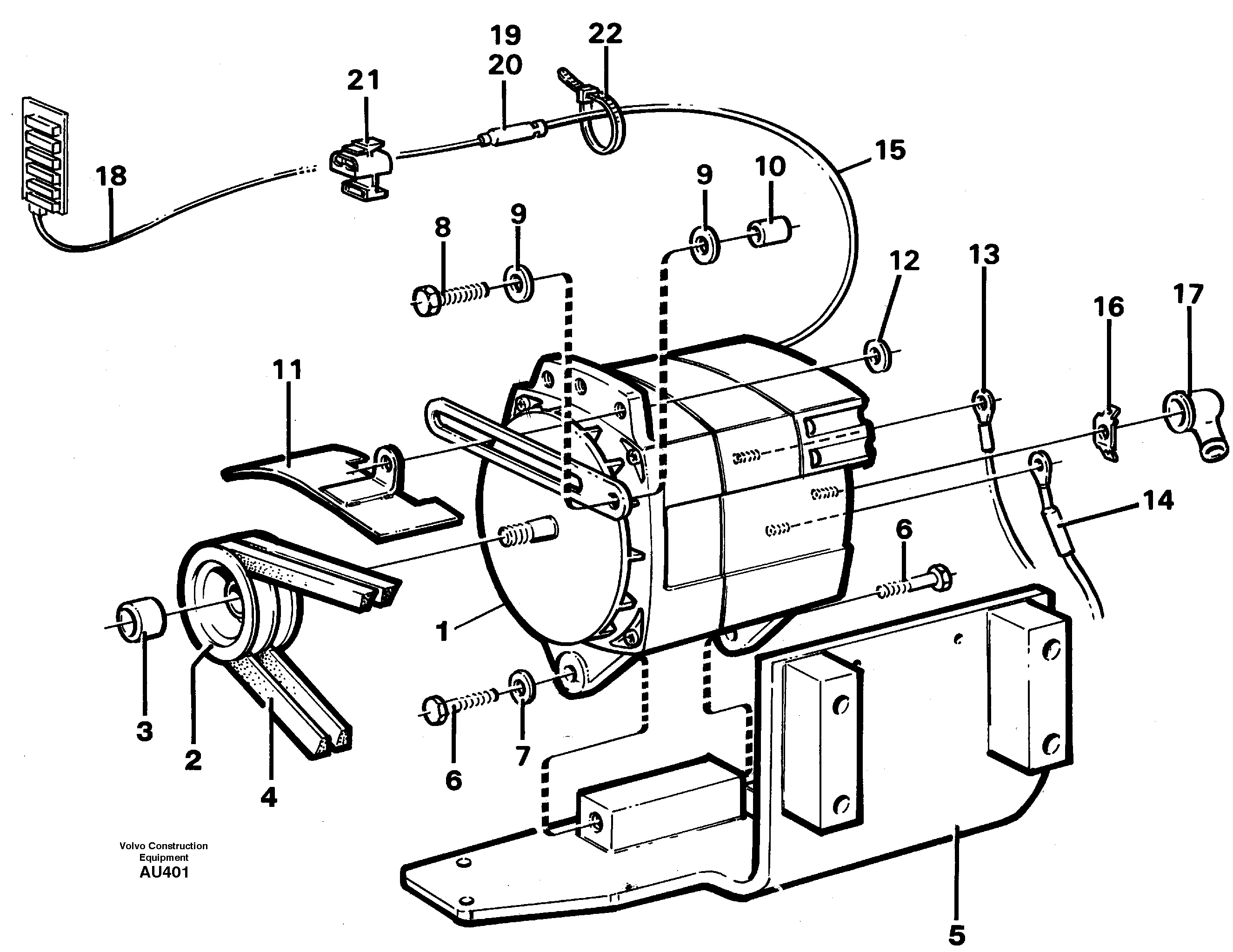 Схема запчастей Volvo L150C - 62679 Alternator with fitting parts, 100A L150C S/N 2768-SWE, 60701-USA