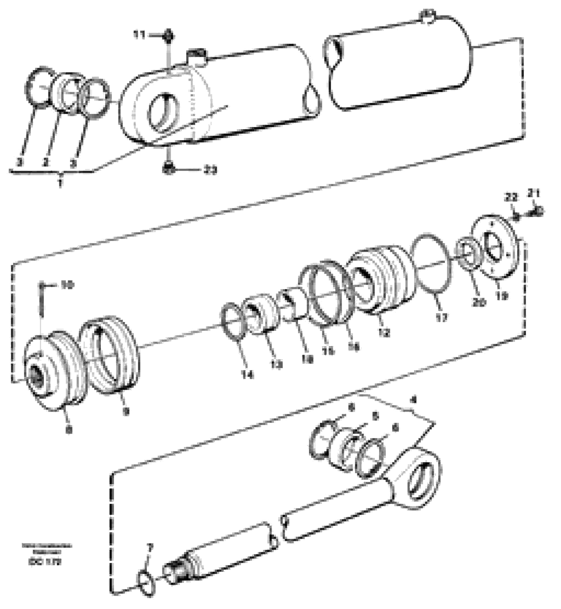 Схема запчастей Volvo L150C - 40112 Гидроцилиндр ATTACHMENTS ATTACHMENTS WHEEL LOADERS GEN. - C