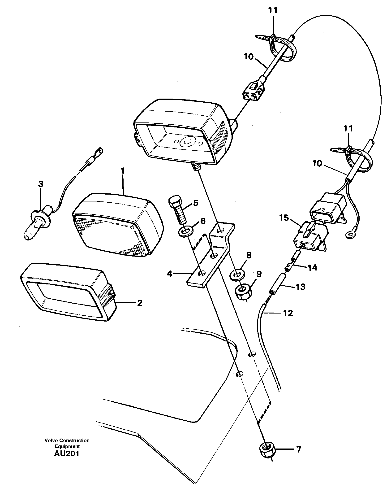 Схема запчастей Volvo L150C - 52814 Attachment light L150C S/N 2768-SWE, 60701-USA