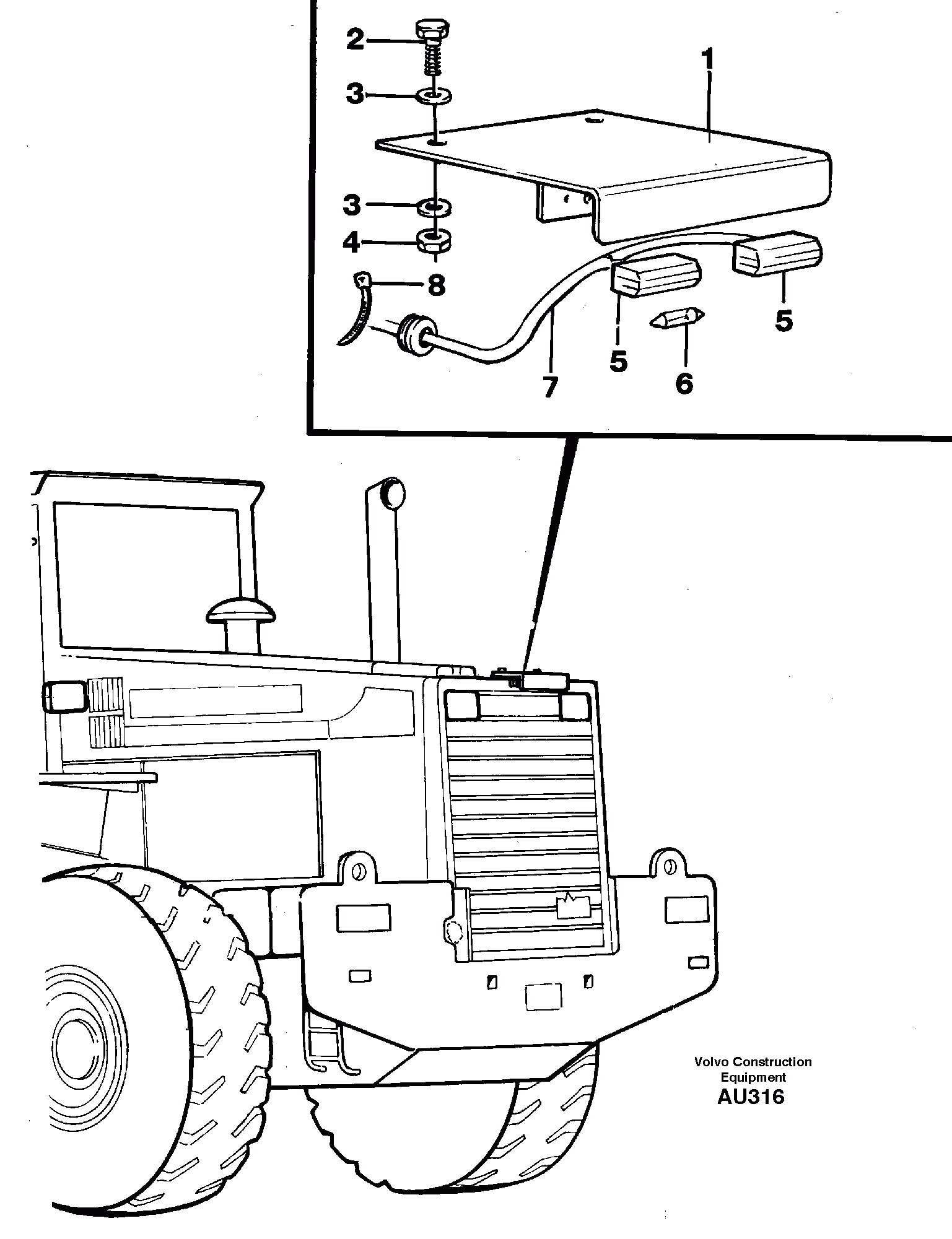 Схема запчастей Volvo L150C - 81702 Sign lamp L150C S/N 2768-SWE, 60701-USA