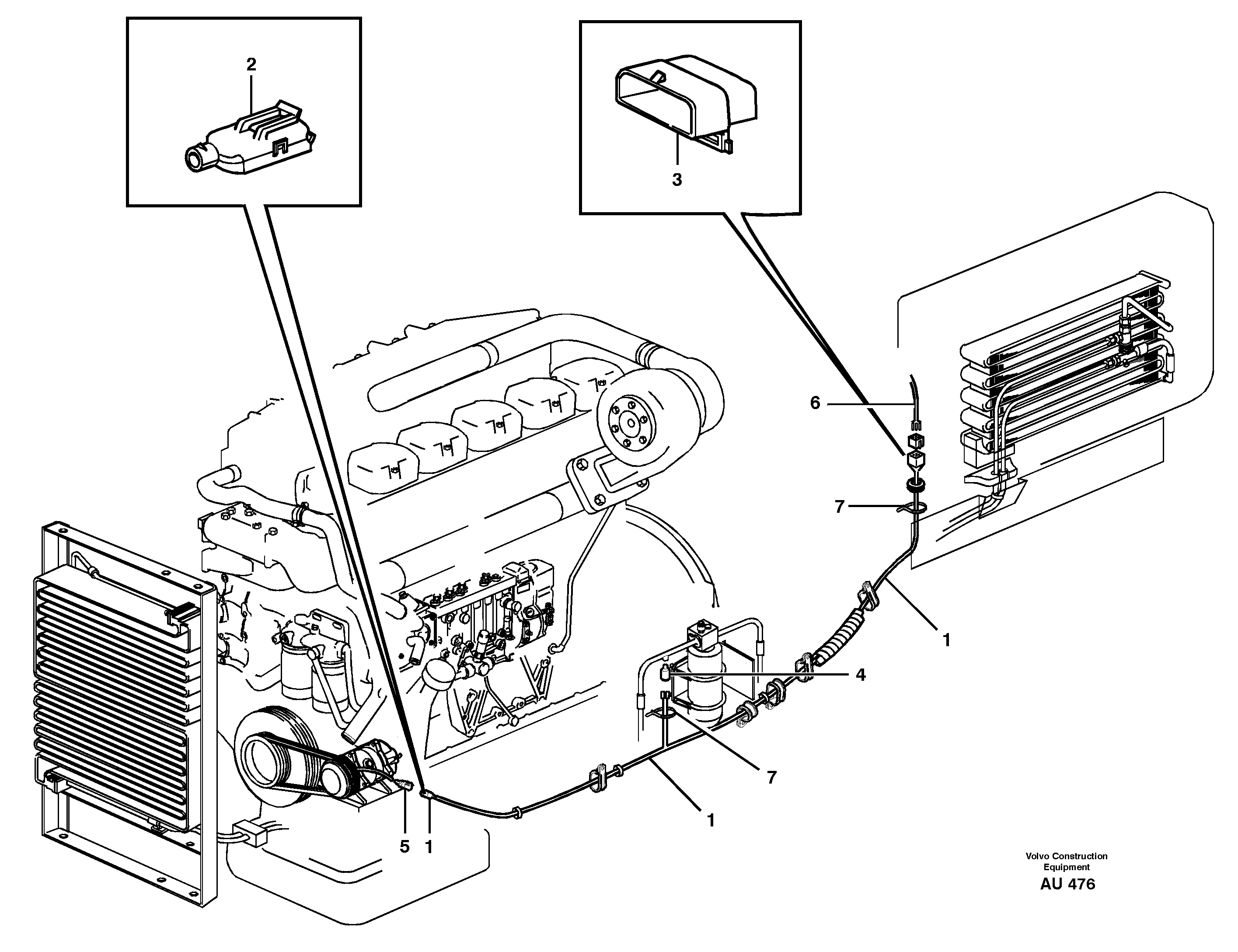 Схема запчастей Volvo L150C - 17053 Cable harness, air conditioning L150C S/N 2768-SWE, 60701-USA