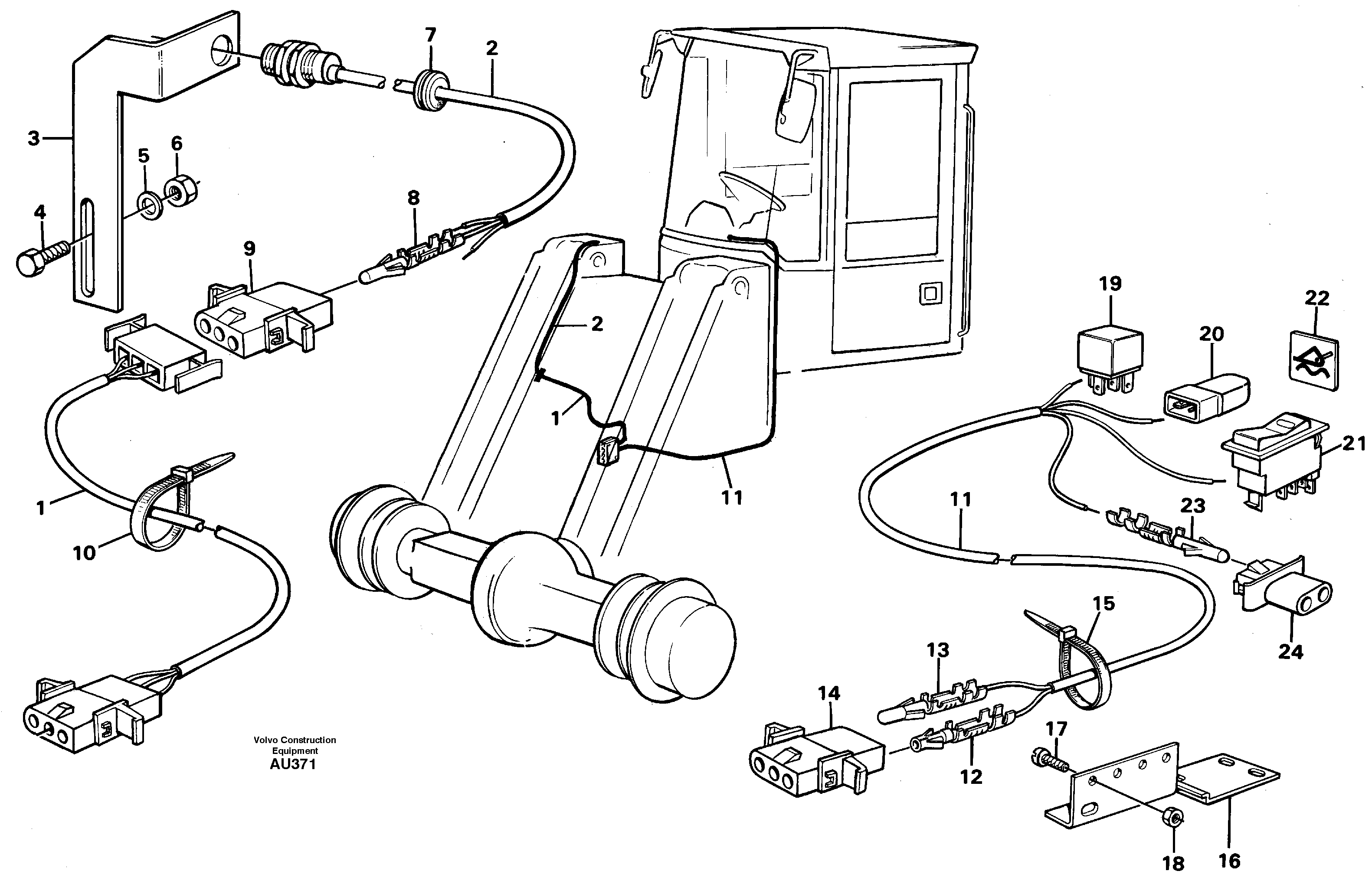 Схема запчастей Volvo L150C - 56070 Cable harness, automatic float position L150C S/N 2768-SWE, 60701-USA