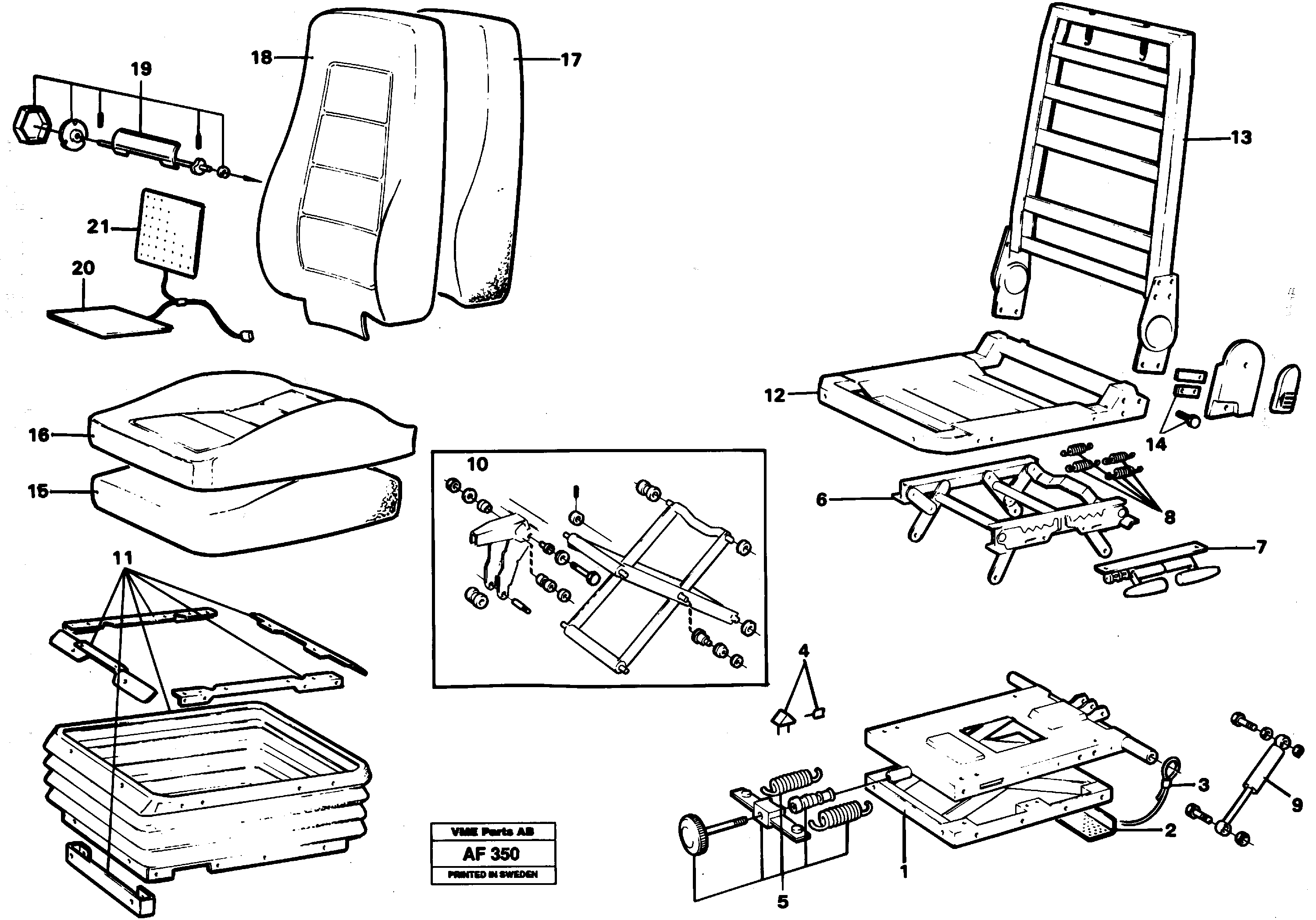 Схема запчастей Volvo L150C - 24808 Drivers seat L150/L150C VOLVO BM VOLVO BM L150/L150C SER NO - 2767/- 60708