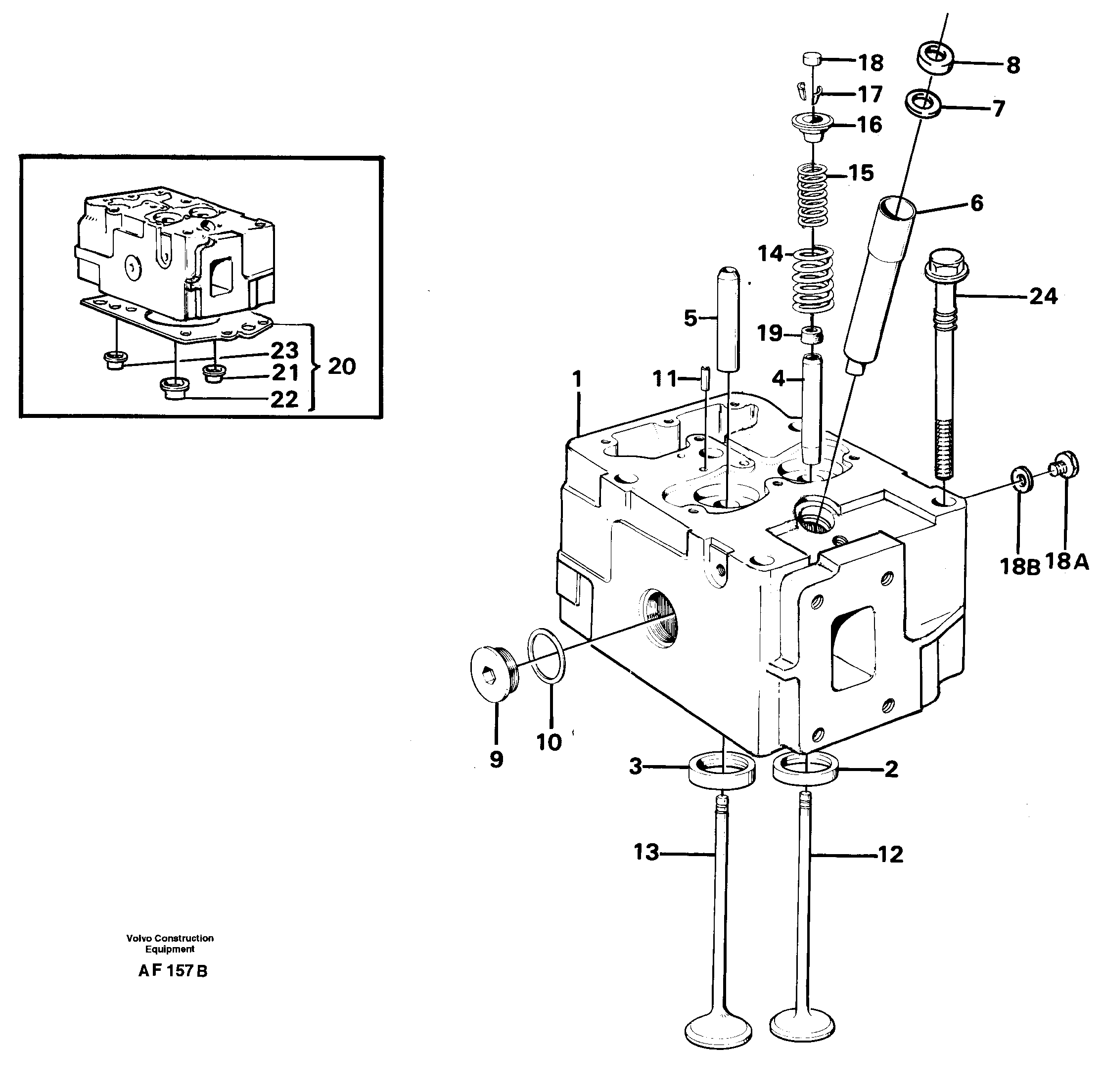 Схема запчастей Volvo L150C - 10608 Головка блока цилиндров L150/L150C VOLVO BM VOLVO BM L150/L150C SER NO - 2767/- 60708