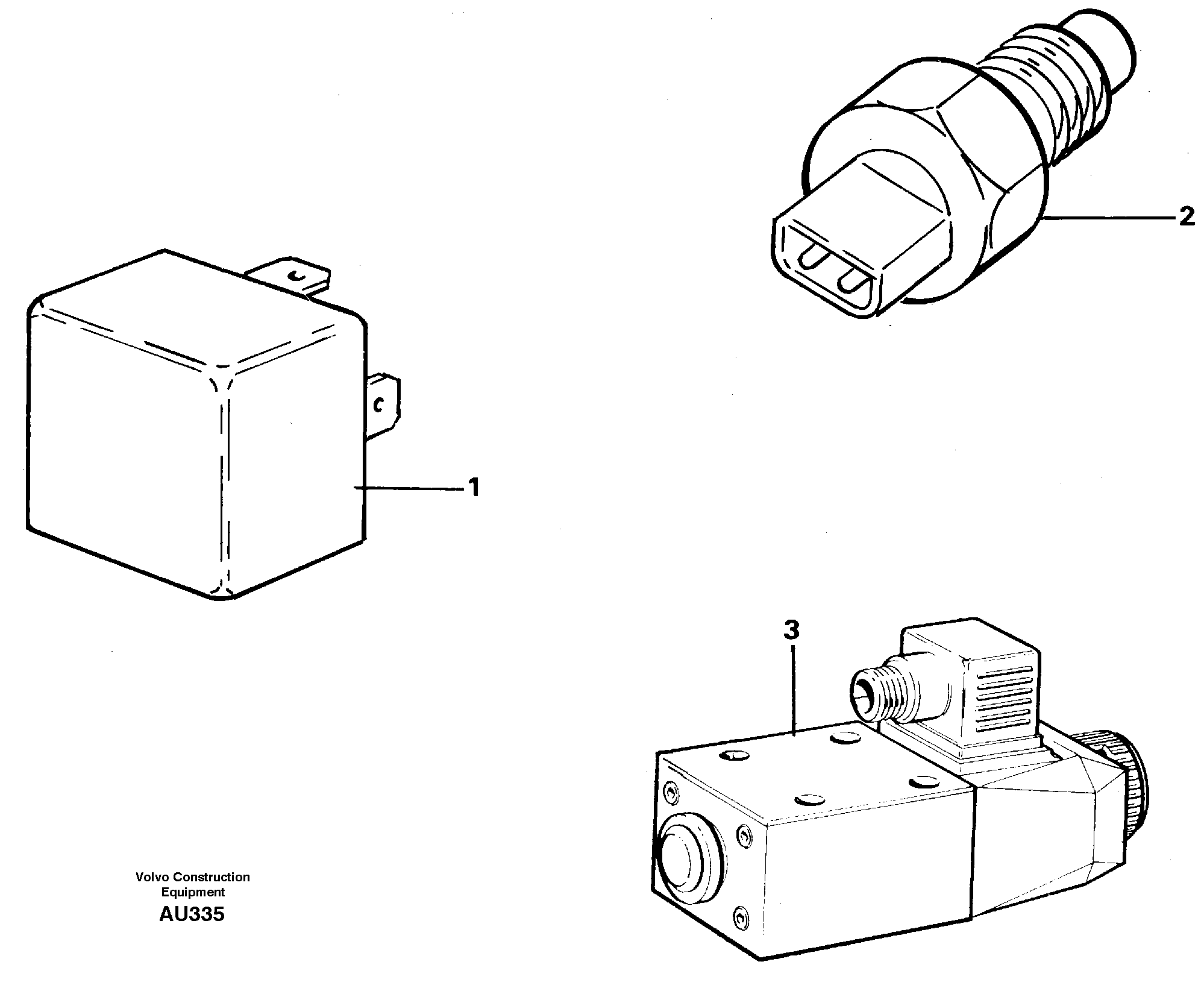 Схема запчастей Volvo L150C - 96851 Referens list. Relay, sender and solenoid valves L150C S/N 2768-SWE, 60701-USA