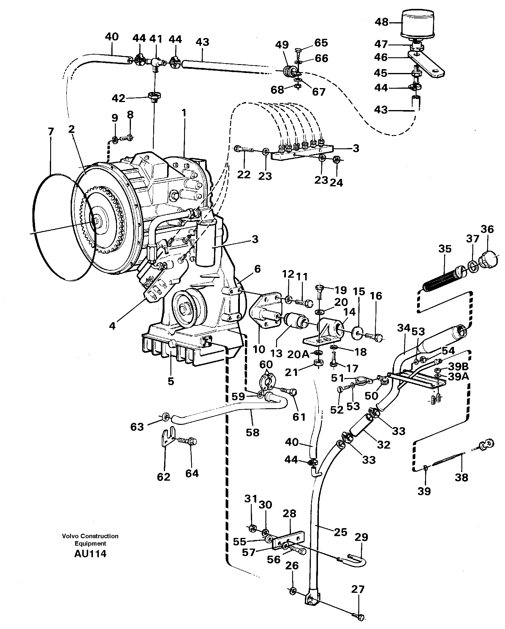 Схема запчастей Volvo L150C - 82023 Hydraulic transmission with fitting parts L150C S/N 2768-SWE, 60701-USA