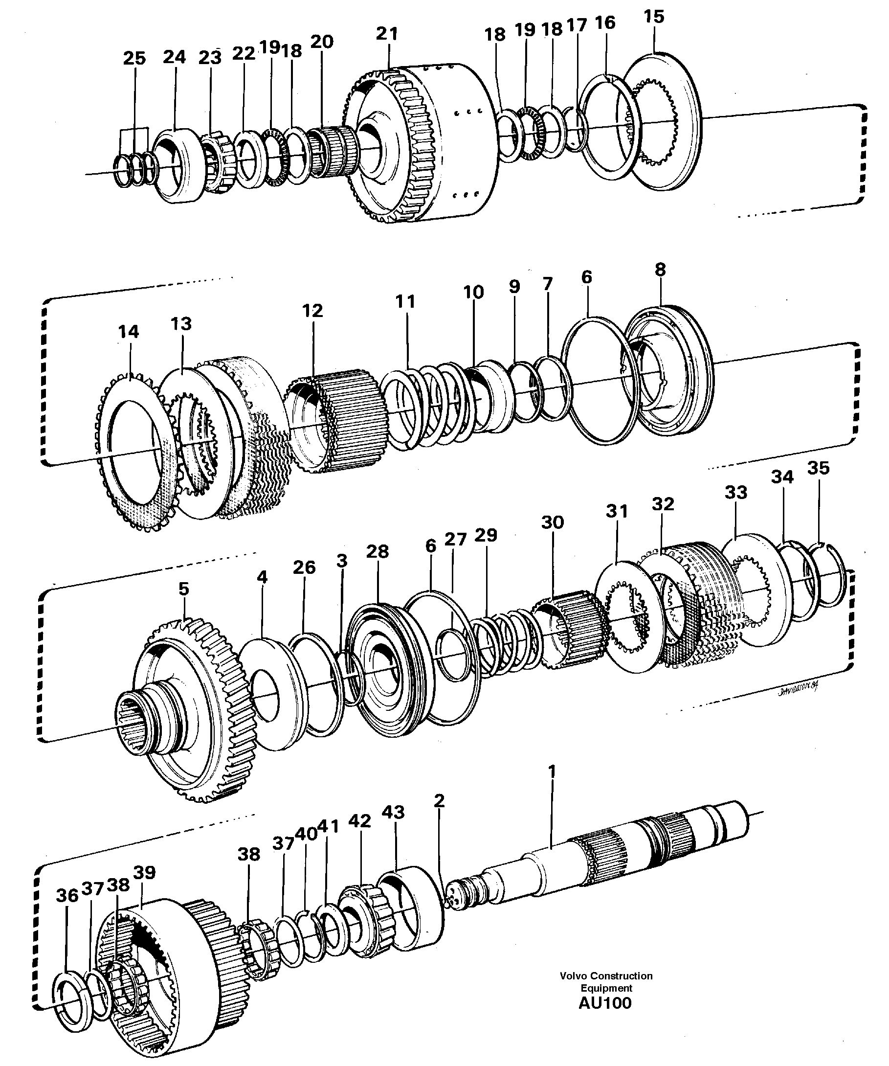 Схема запчастей Volvo L150C - 10382 Hydraulic clutch, forward / 1 st speed L150C S/N 2768-SWE, 60701-USA