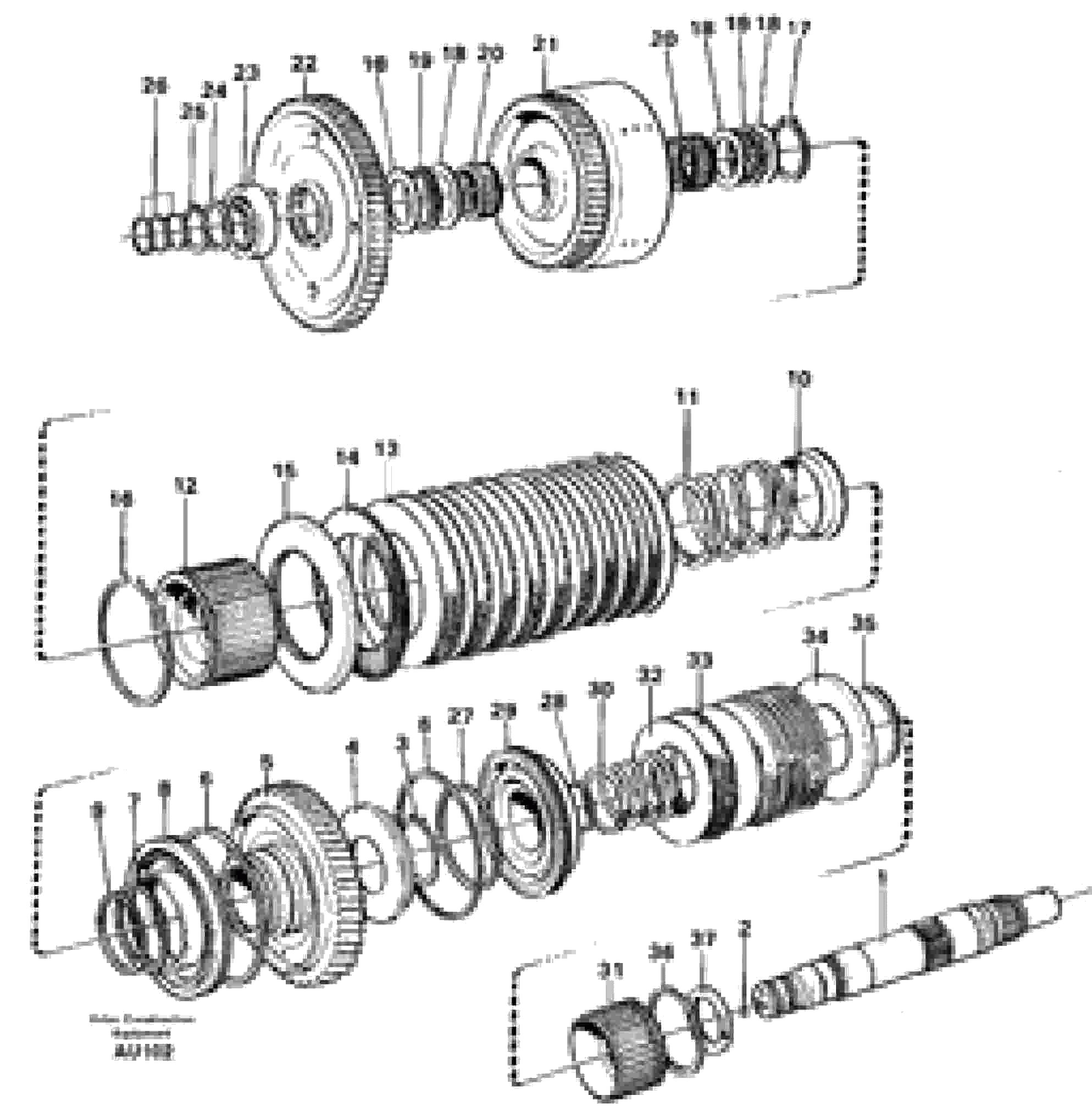 Схема запчастей Volvo L150C - 10384 Hydraulic clutch, reverse / 2nd speed L150C S/N 2768-SWE, 60701-USA